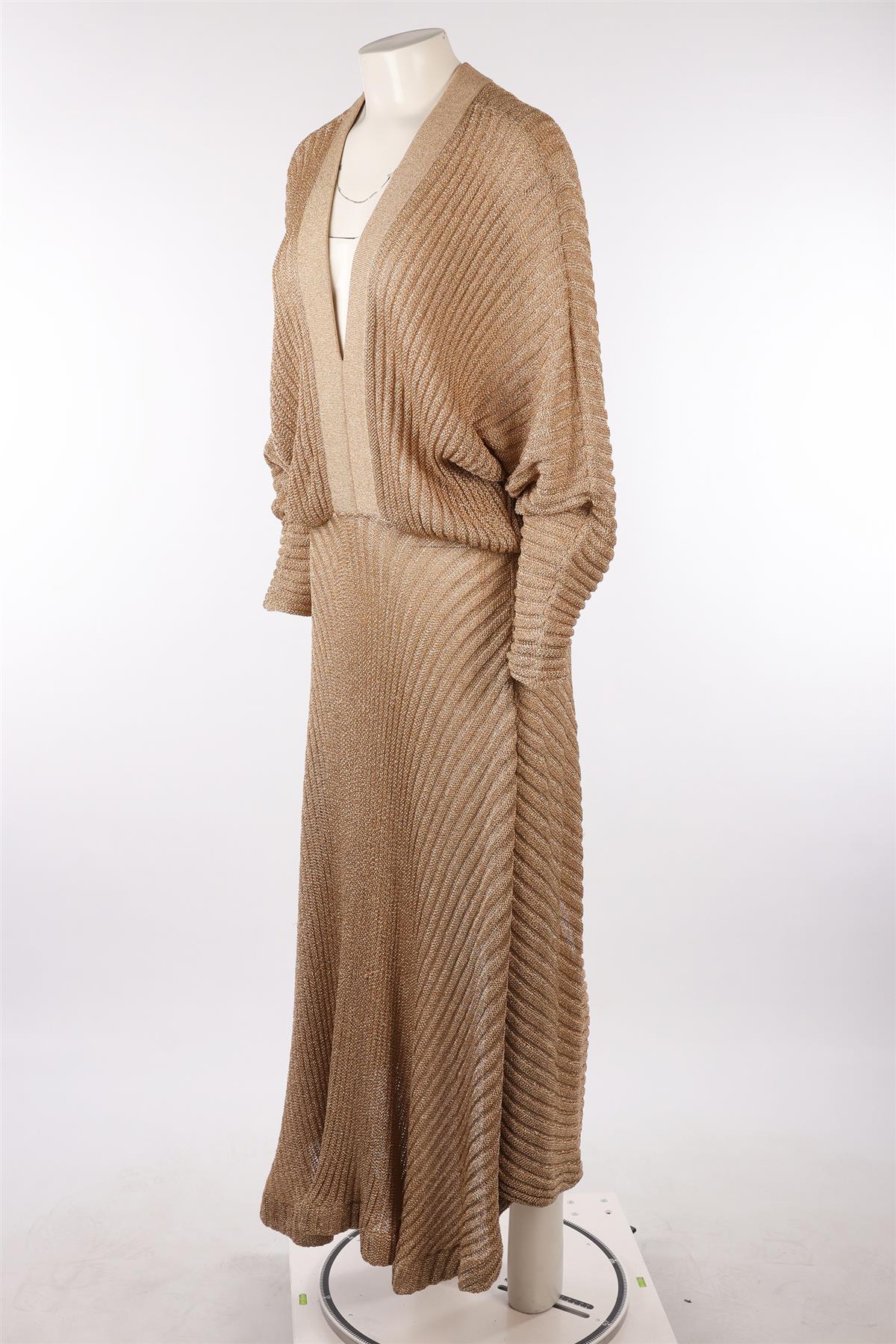 CHLOÉ GOLD KNIT MAXI DRESS SMALL