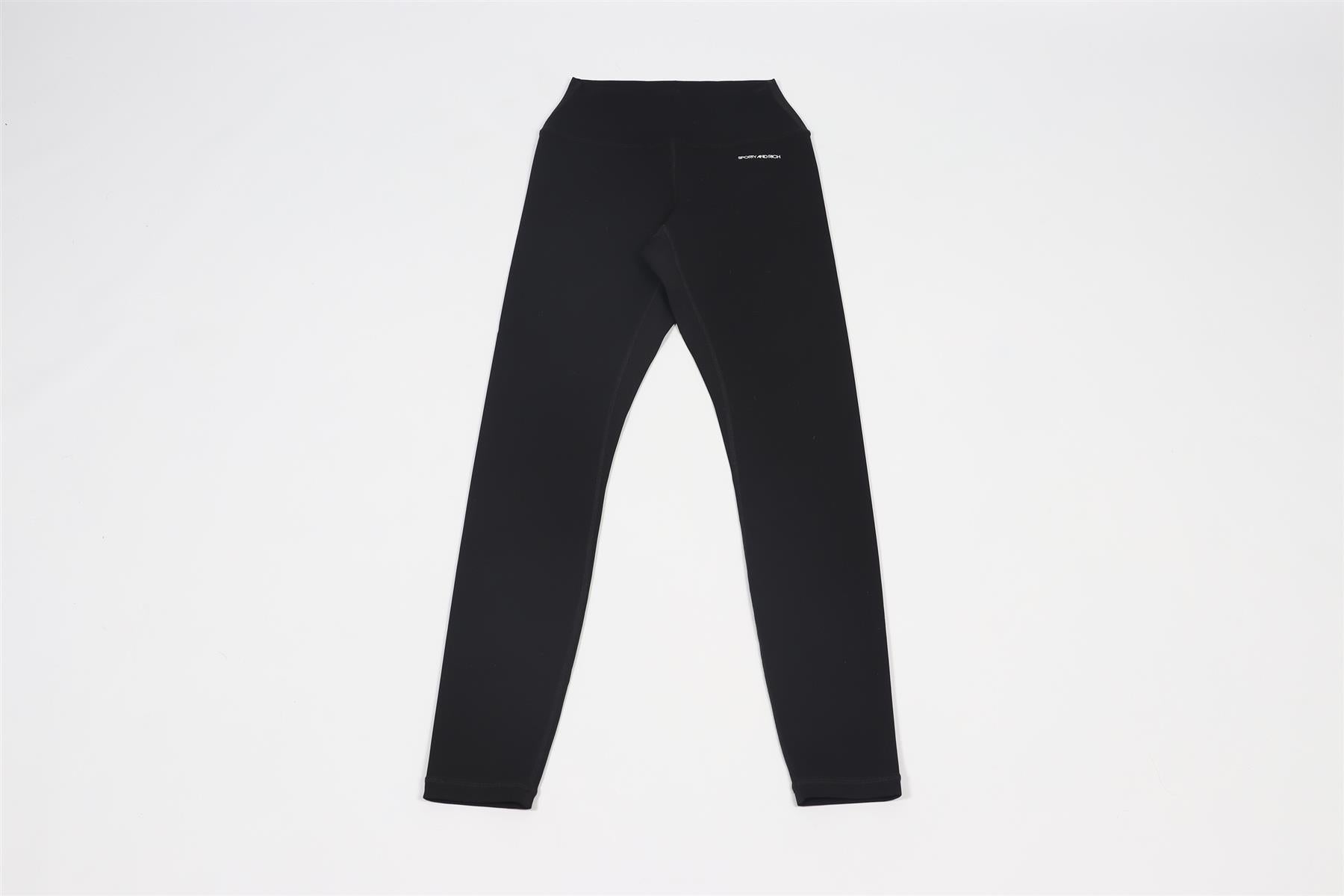 SPORTY & RICH BLACK JERSEY LEGGINGS SMALL