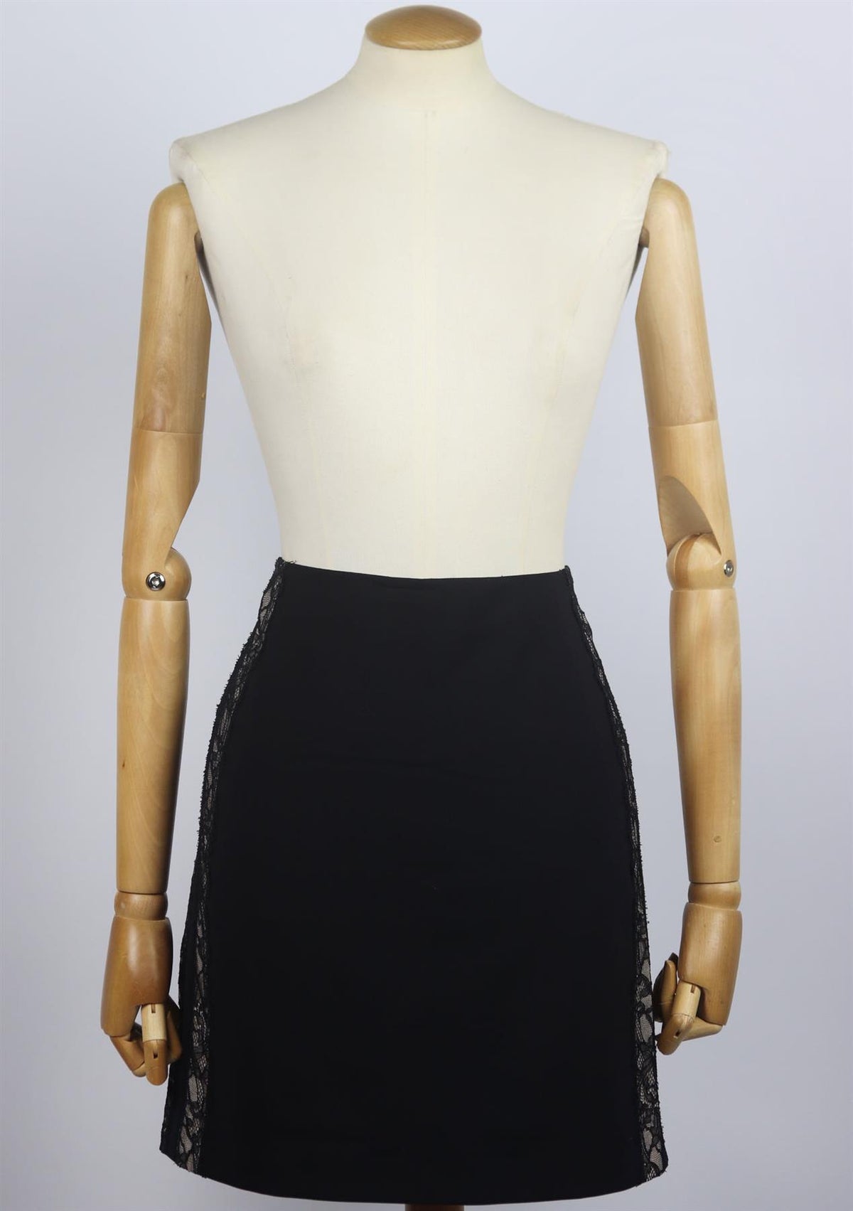 LA PERLA LACE TRIMMED CREPE MINI SKIRT IT 36 UK 4