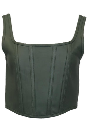 ENA PELLY LEATHER BUSTIER TOP US 4 UK 8