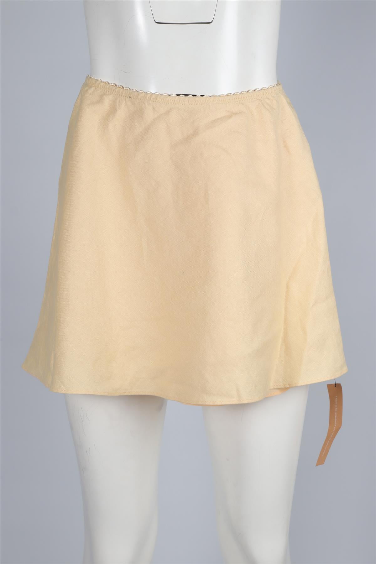 REFORMATION YELLOW LINEN MINI SKIRT SMALL
