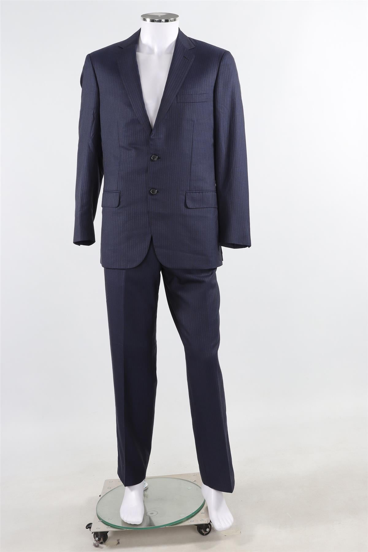 BRONI NAVY BLUE MEN'S CASHMERE TWO PIECE SUIT IT 50 UK/US 40