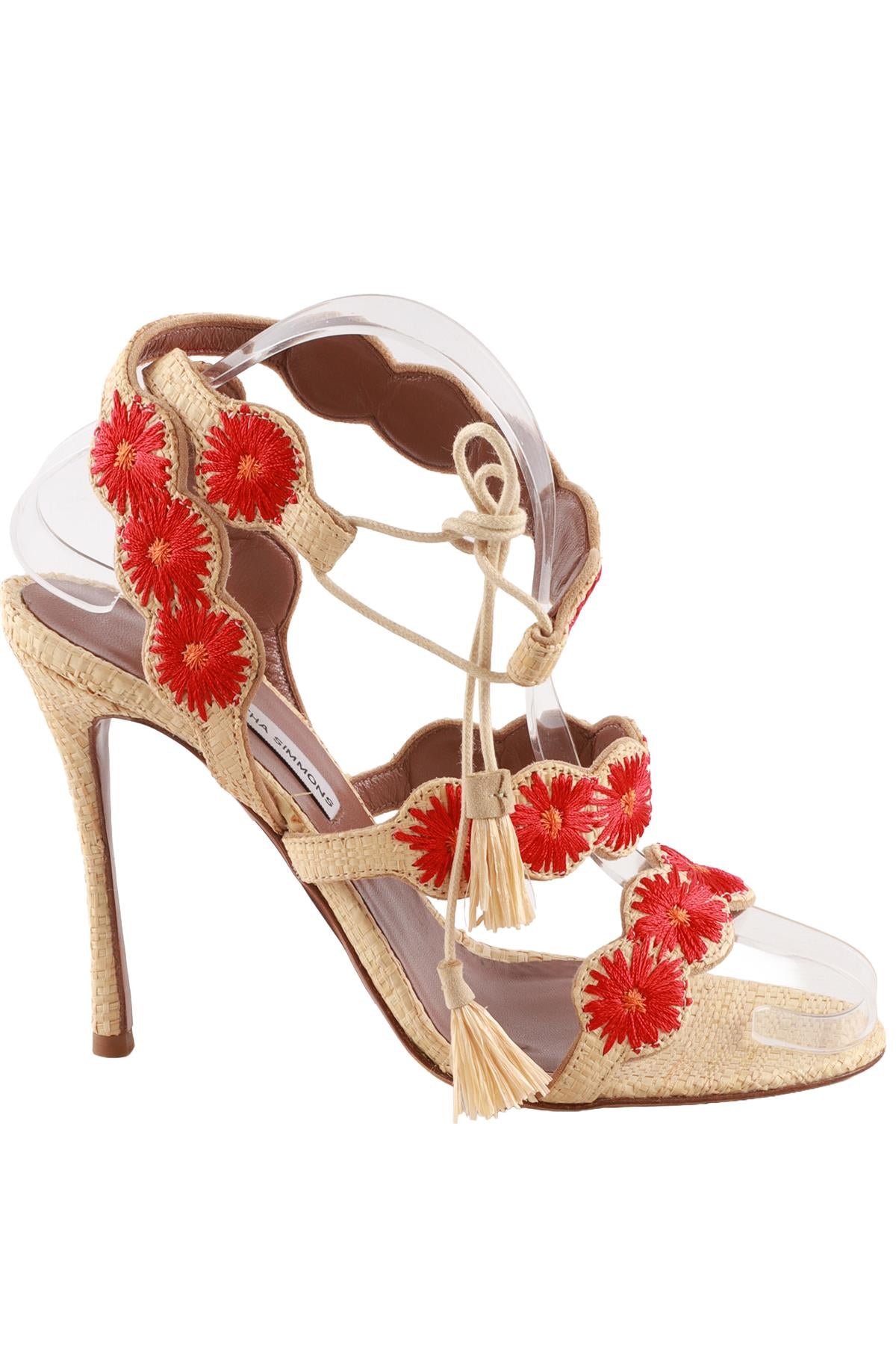 BEIGE RAFFIA SANDALS