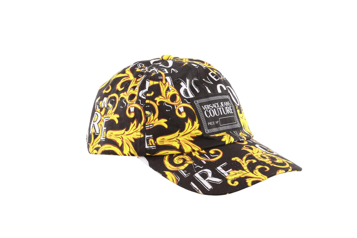 VERSACE JEANS COUTURE BLACK COTTON BASEBALL CAP ONE SIZE