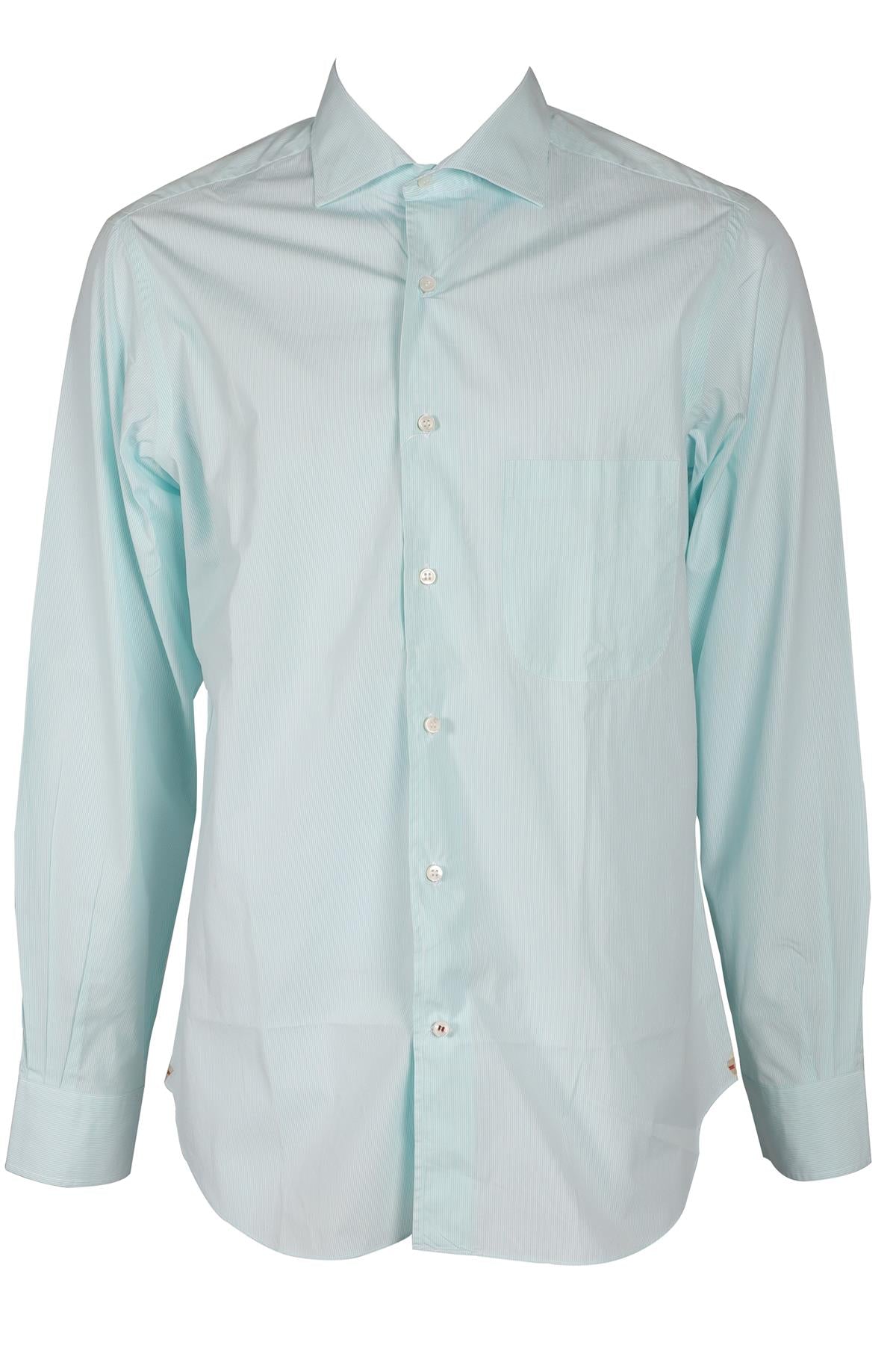 LORO PIANA GREEN MEN'S COTTON SHIRT LARGE