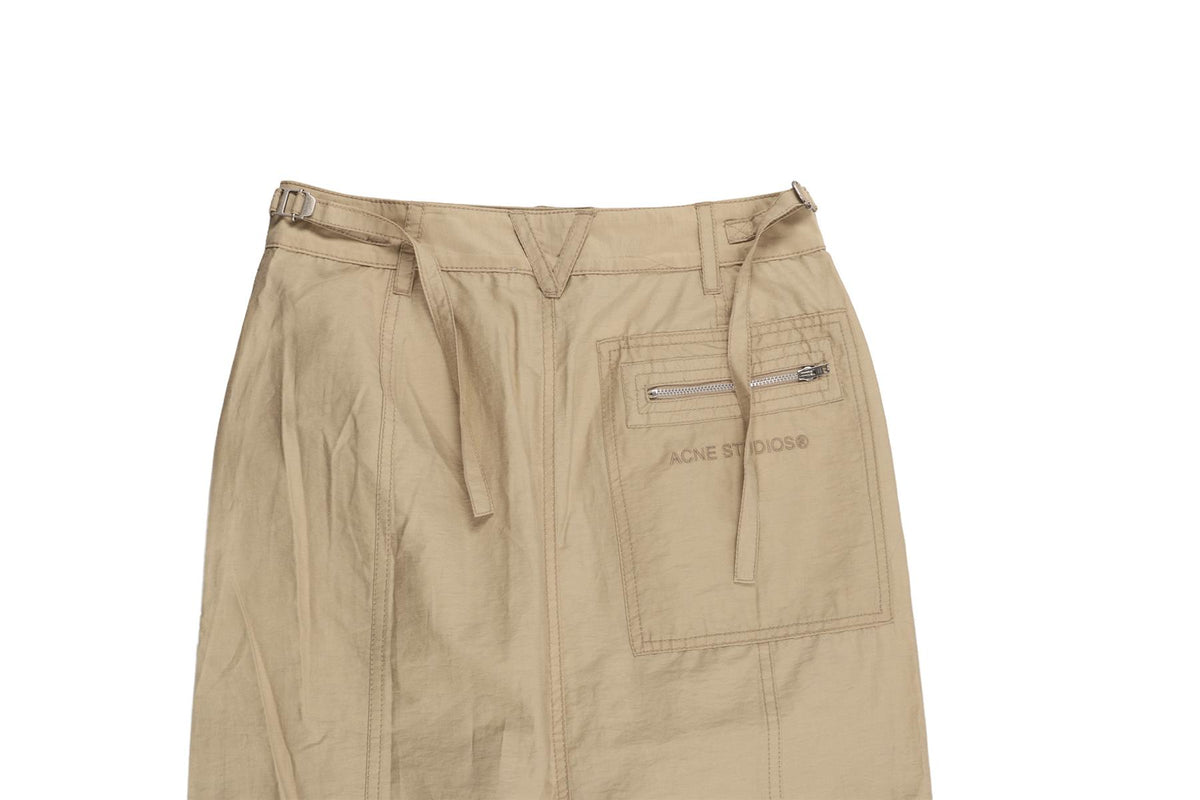 ACNE STUDIOS BEIGE COTTON MIDI SKIRT UK 4