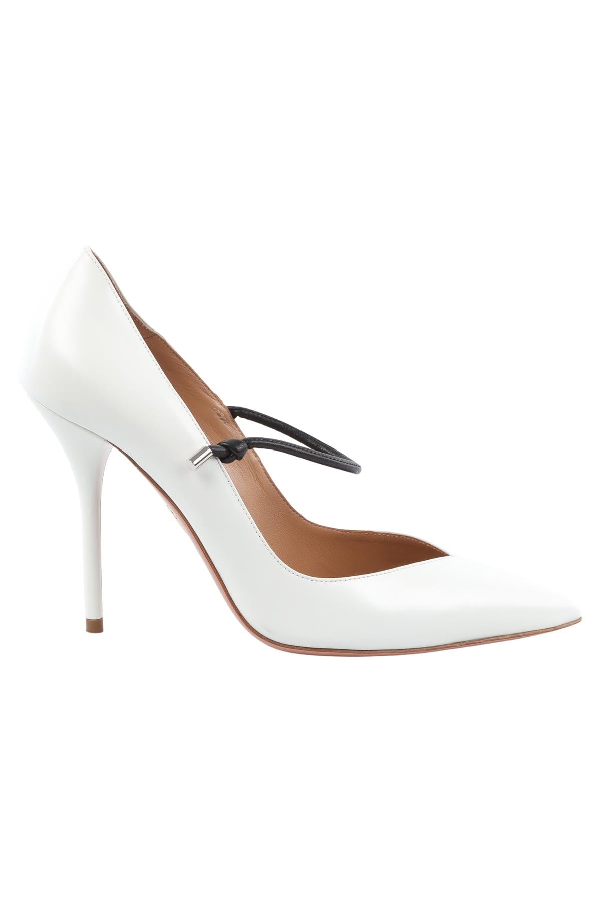 AQUAZZURA WHITE LEATHER PUMPS EU 38.5 UK 5.5 US 8.5