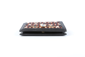 MIU MIU BLACK MADRAS JACQUARD WALLET