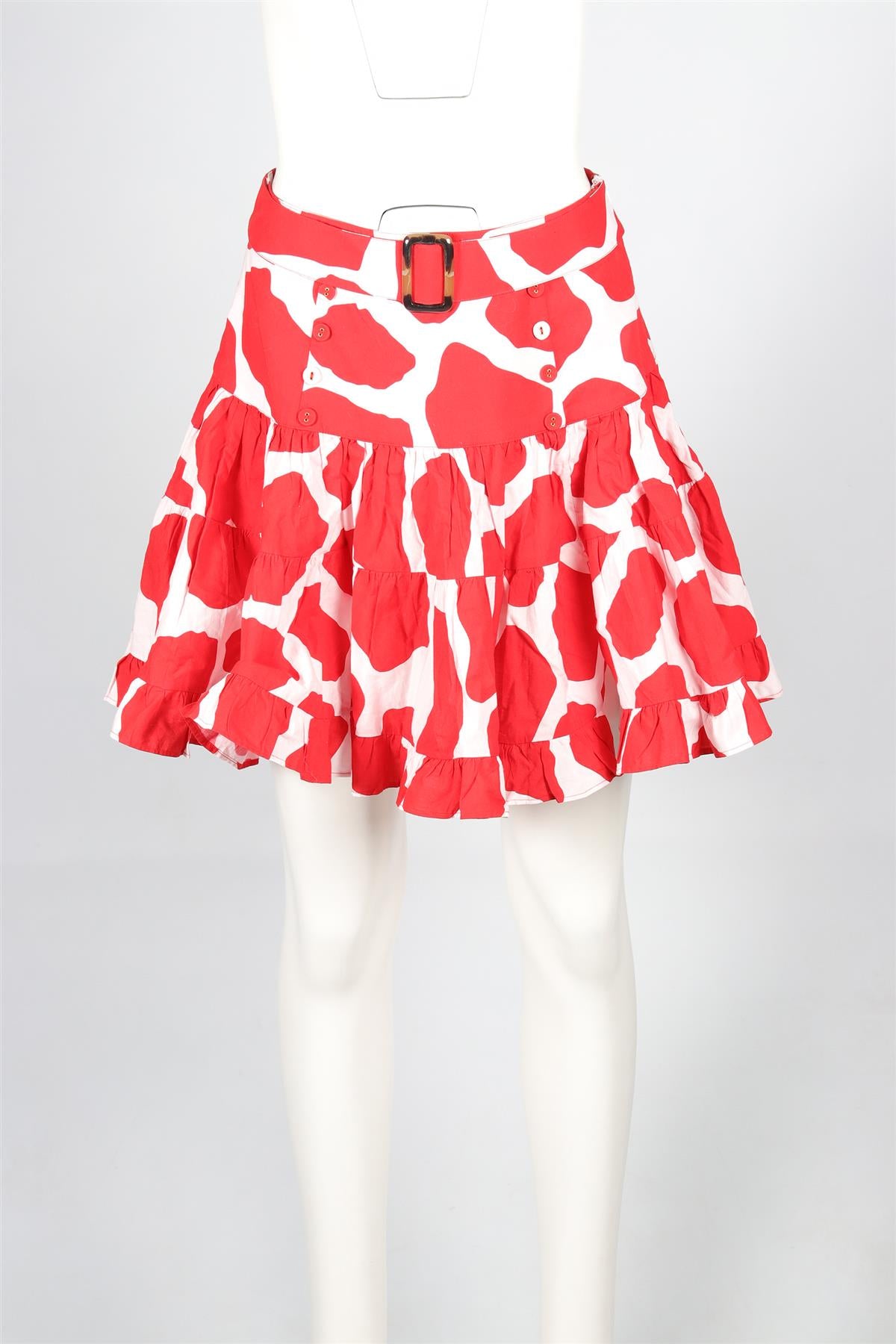 ALEXANDRA MIRO RED COTTON MINI SKIRT SMALL
