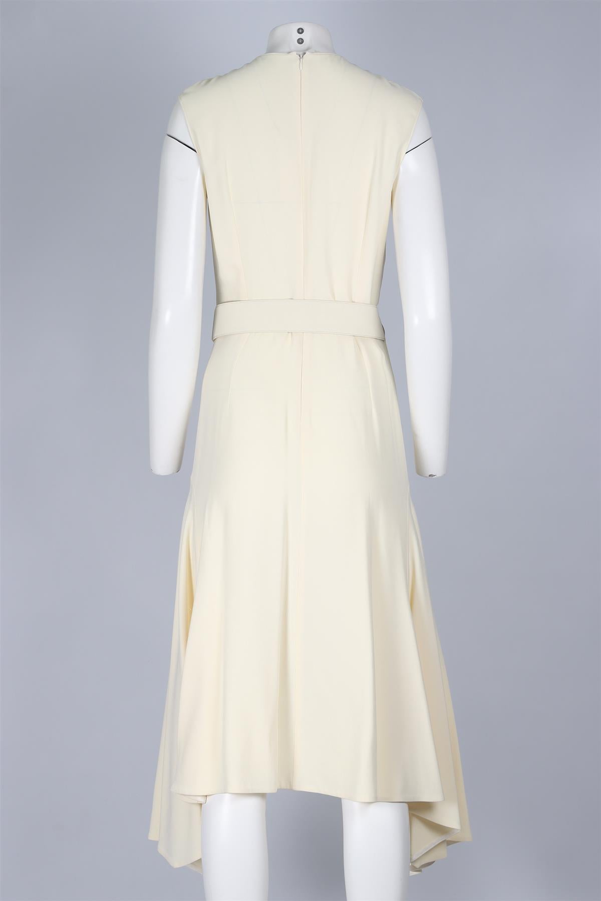 STELLA MCCARTNEY CREAM CREPE MIDI DRESS IT 42 UK 10