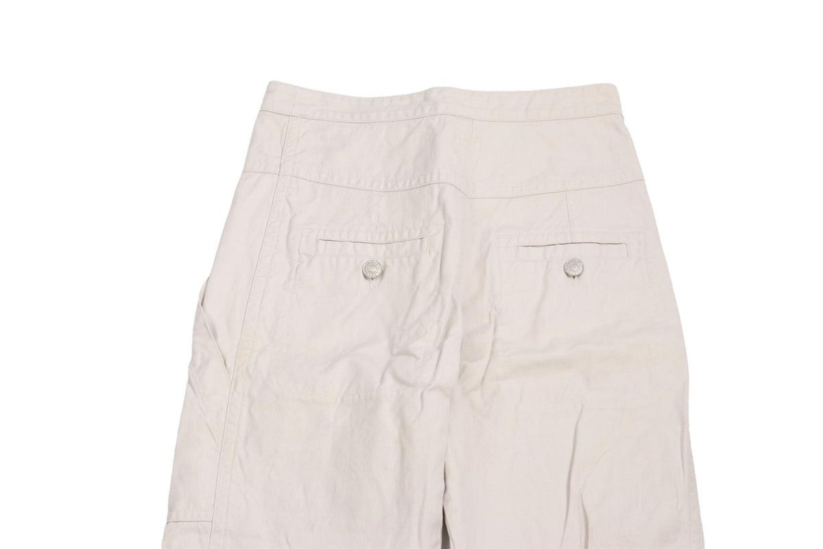 ECRU COTTON STRAIGHT LEG PANTS