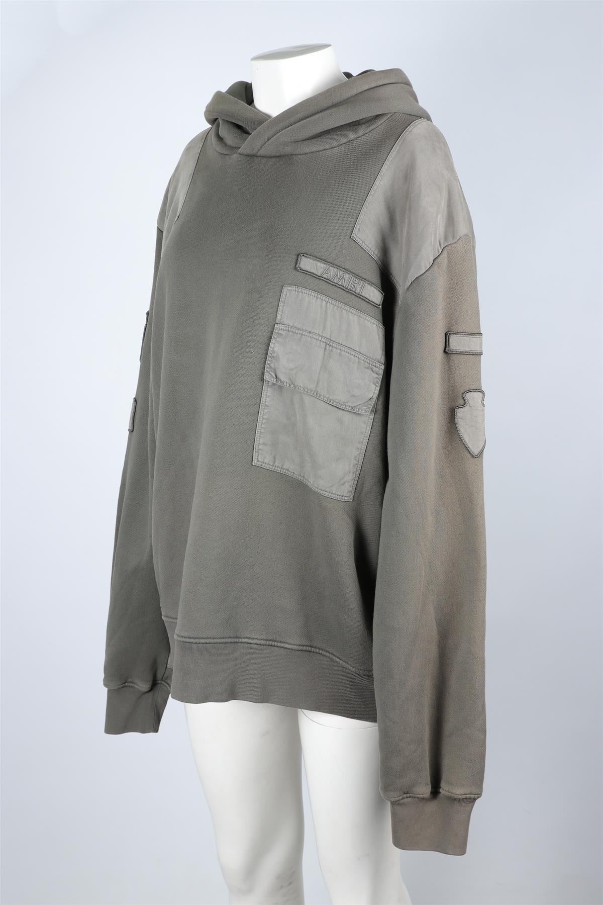 AMIRI GREEN COTTON HOODIE XLARGE