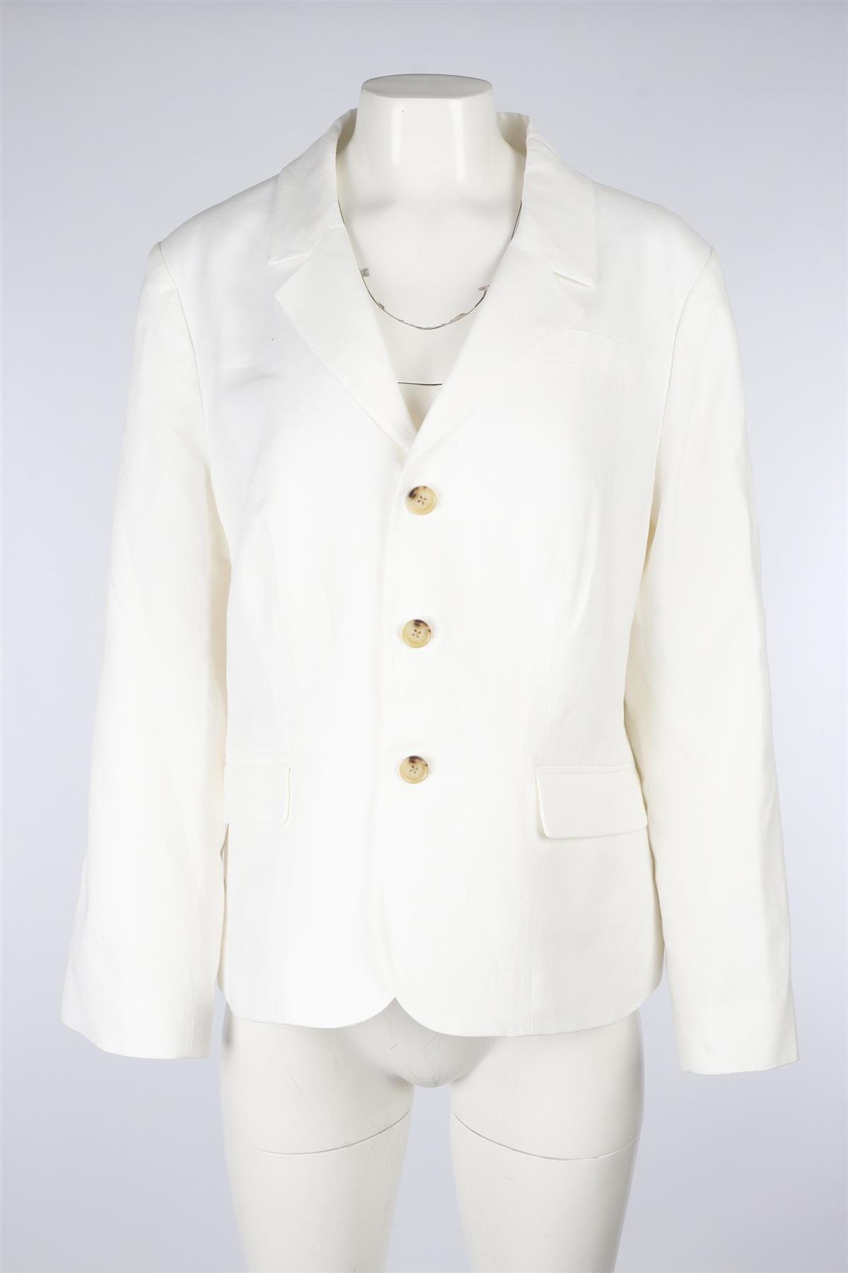 FRAME WHITE LINEN BLAZER UK 16