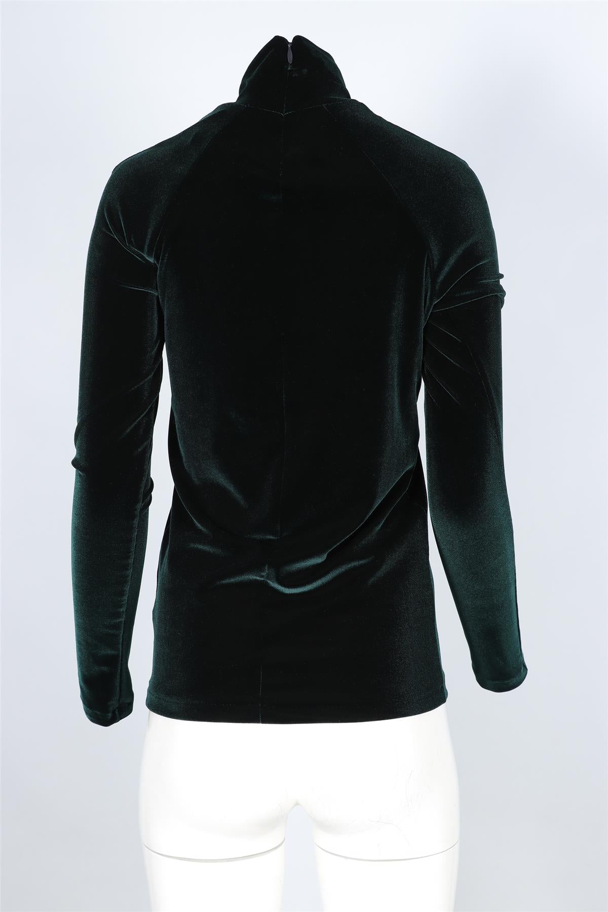 HAIDER ACKERMANN GREEN VELVET TOP XSMALL