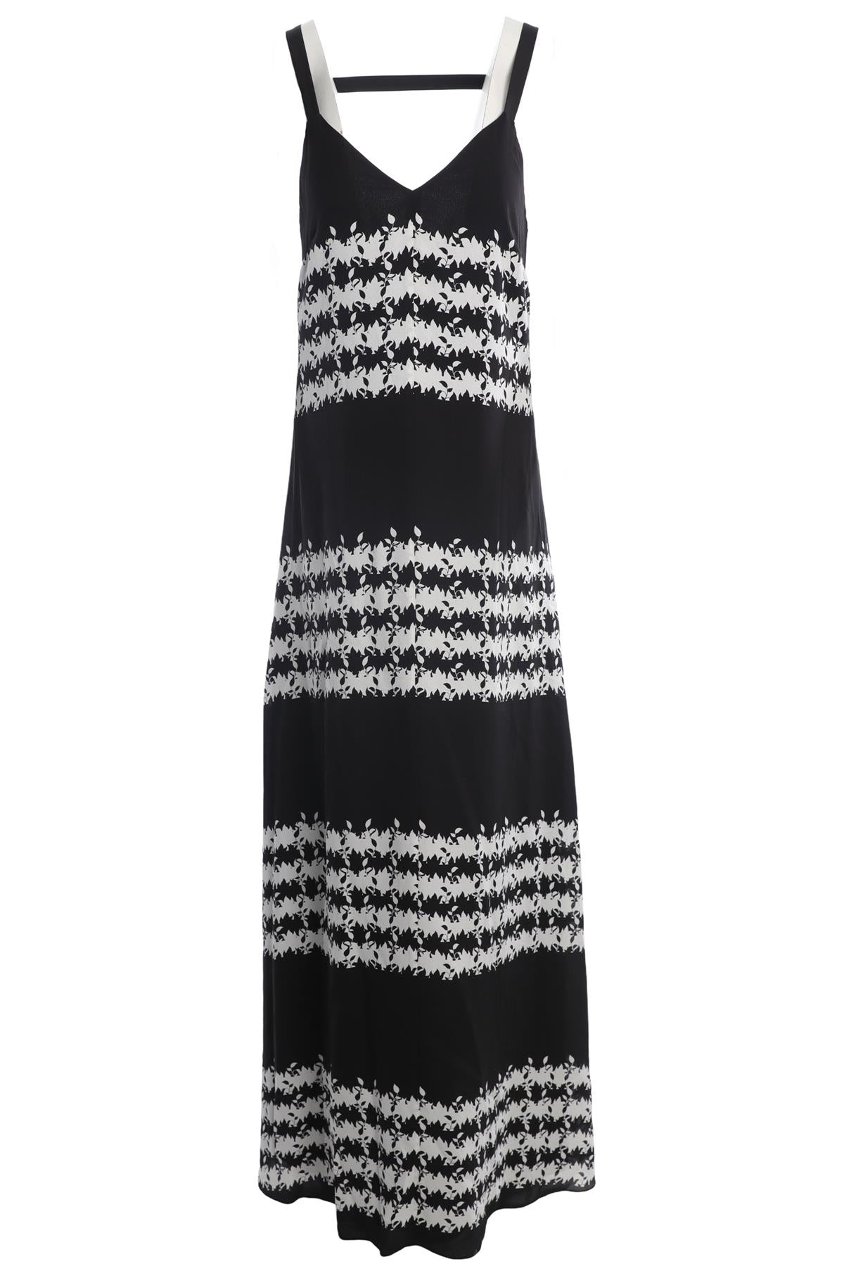 THAKOON ADDITION BLACK SILK MAXI DRESS US 4 UK 8