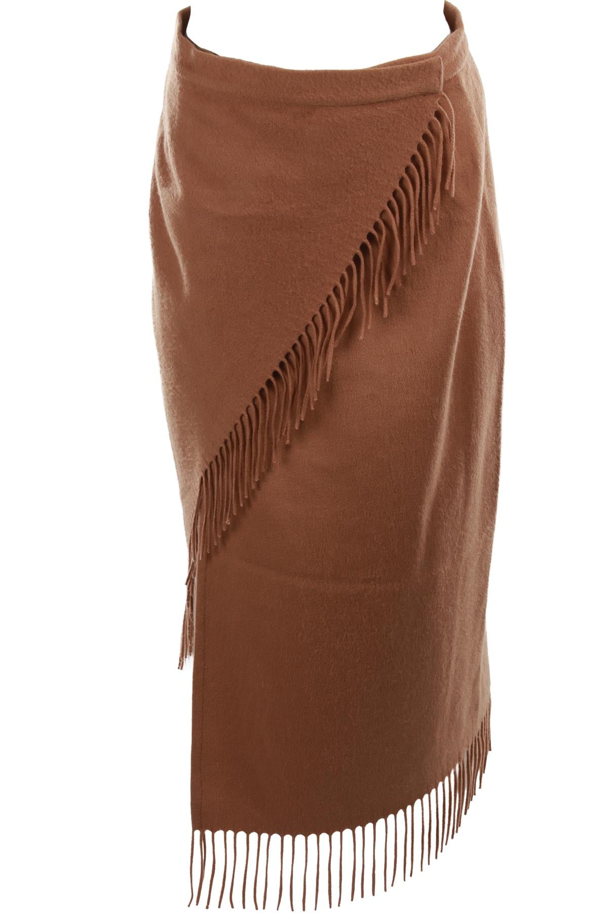 VALENTINO BROWN WOOL MIDI SKIRT UK 8