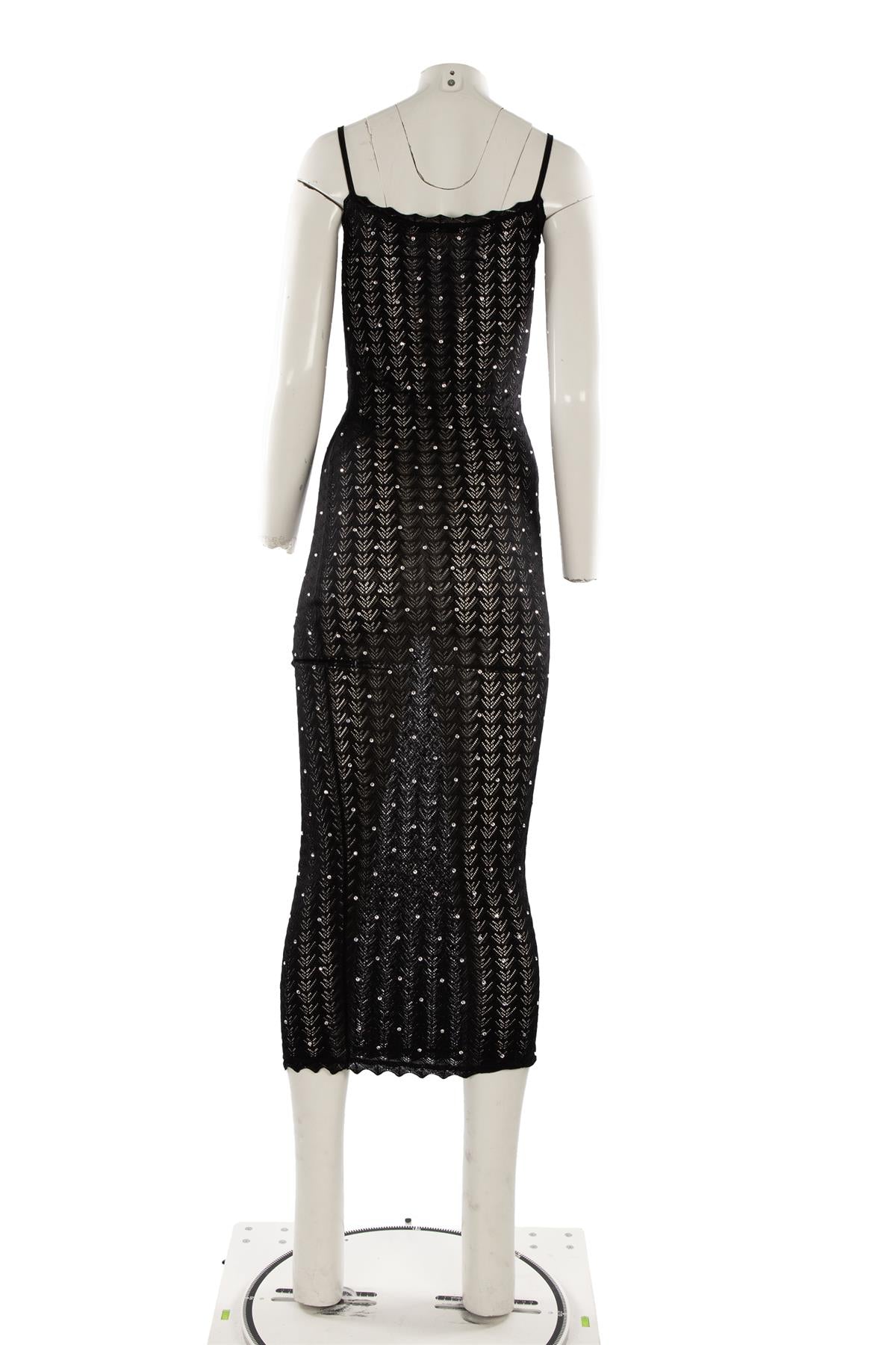 ALEXANDRA RICH BLACK MESH MAXI DRESS IT 40 UK 8