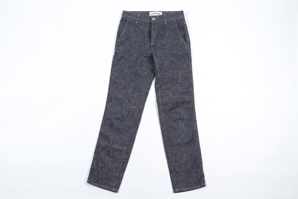LOEWE BLUE HIGH RISE STRAIGHT LEG JEANS FR 34 UK 6 W24
