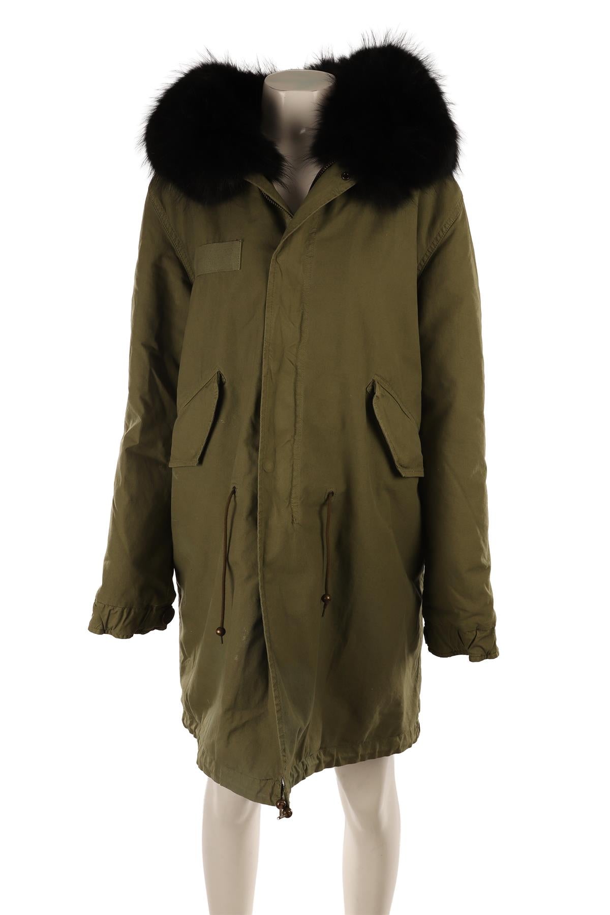 MR AND MRS ITALY GREEN RABBIT FUR AND COTTON COAT MEDIUM