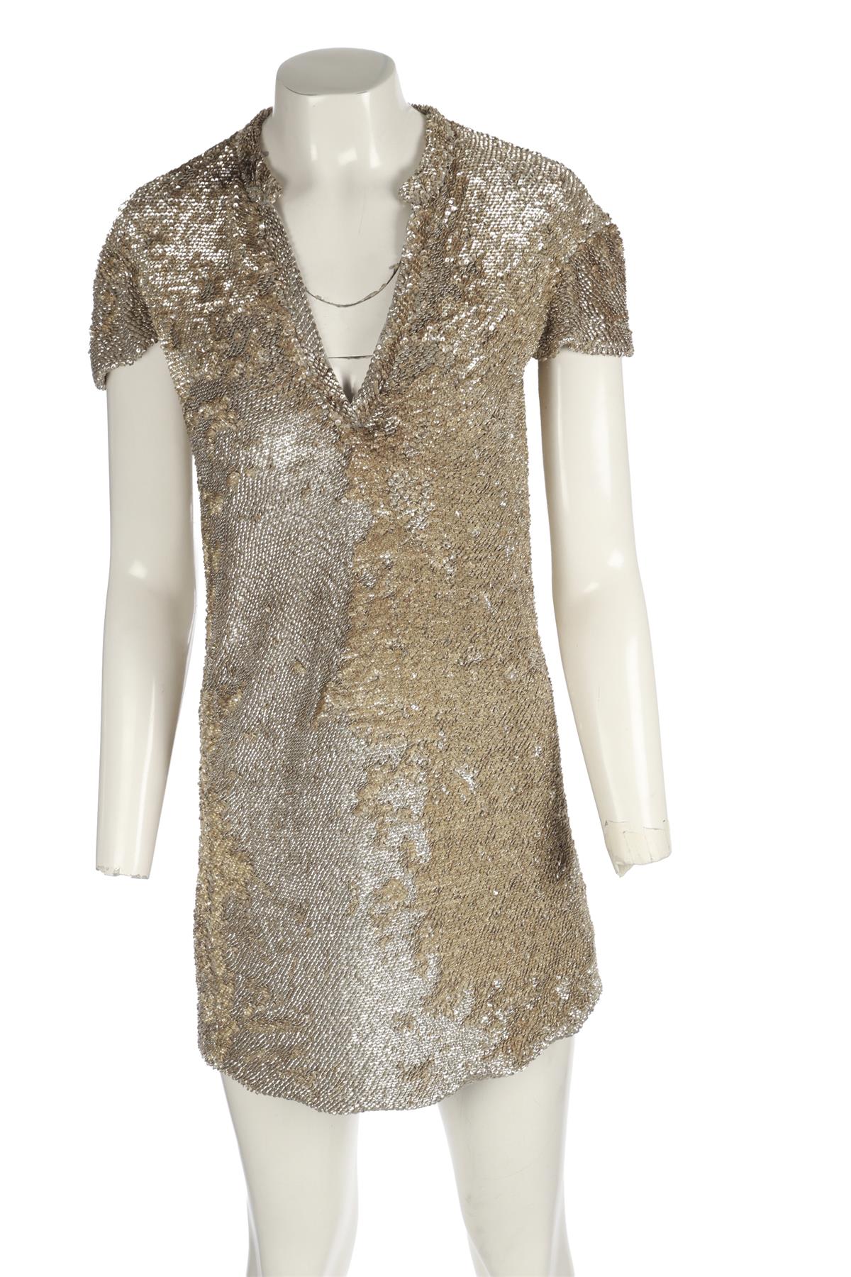 BURBERRY PRORSUM GOLD SEQUIN MINI DRESS IT 38 UK 6