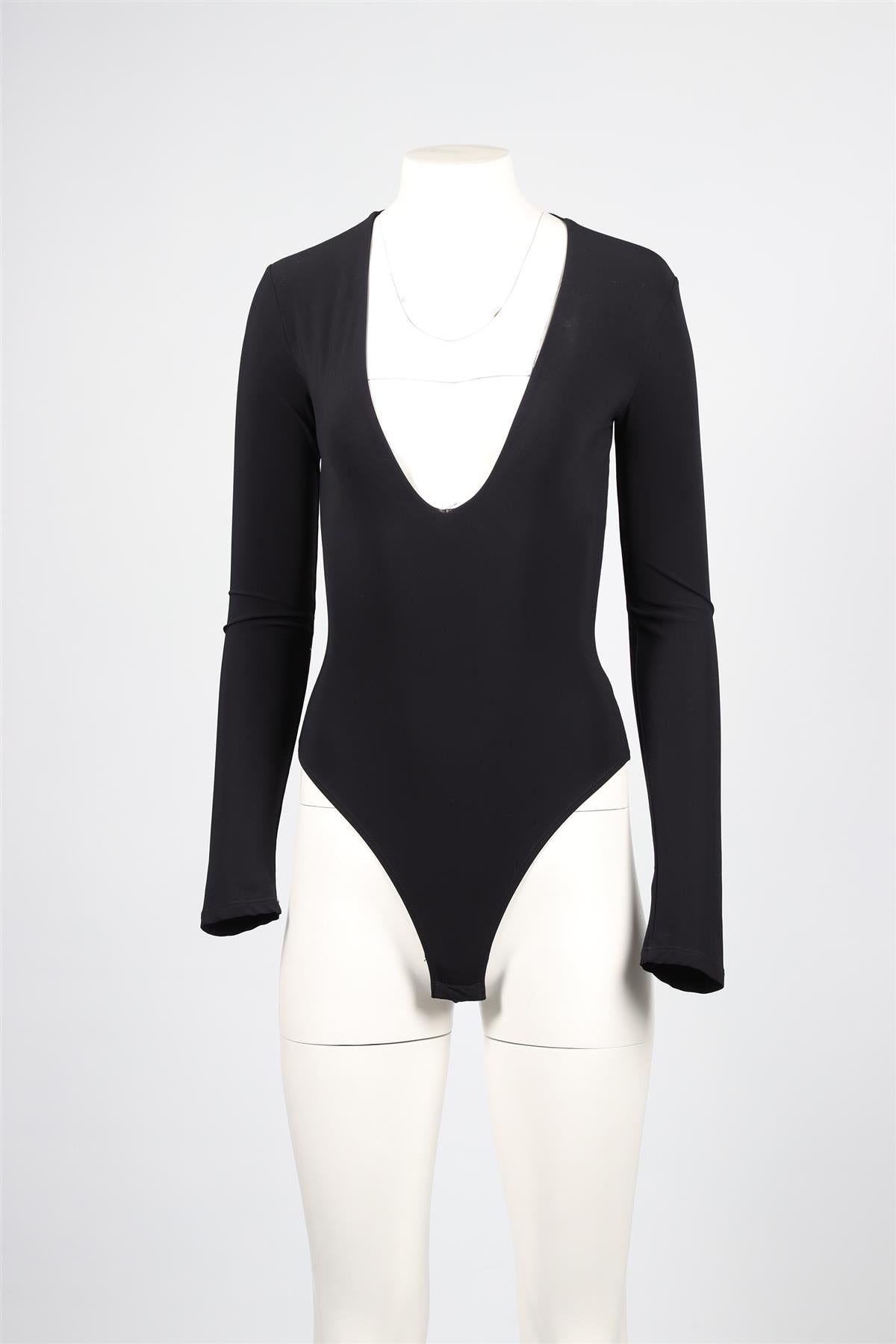 ALIX NYC BLACK JERSEY BODYSUIT MEDIUM