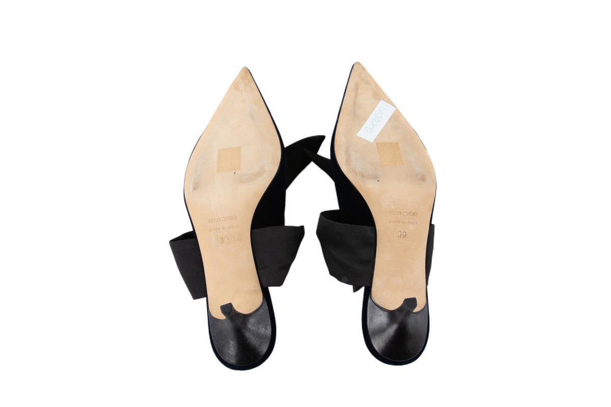GIA COUTURE + ALEX EAGLE NAVY VELVET PUMPS EU 39 UK 6 US 9