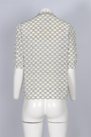 CELINE ECRU TRIOMPHE SILK TOP FR 38 UK 10
