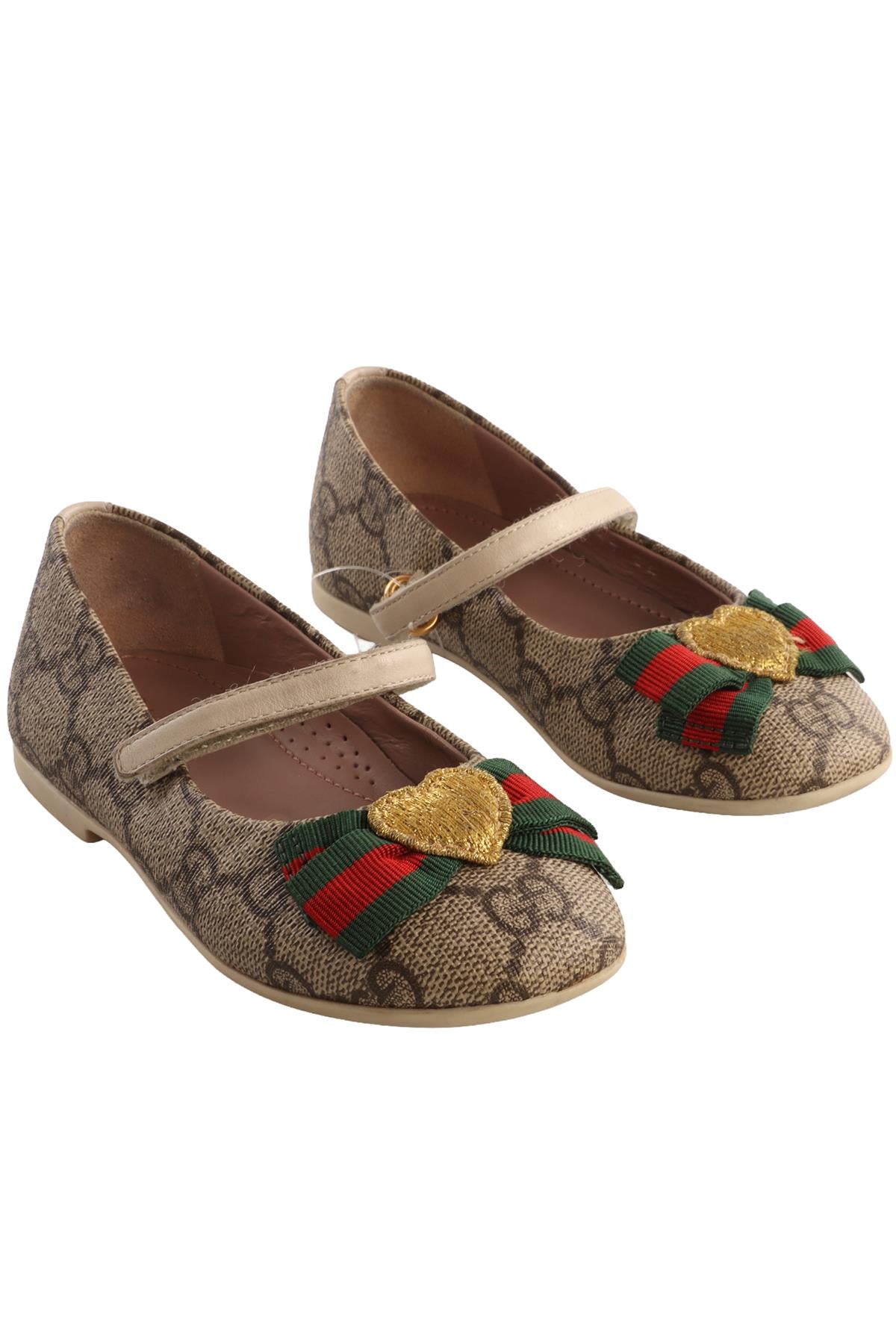 GUCCI BROWN KIDS GIRLS BALLET FLATS EU 28 UK 10 US 11