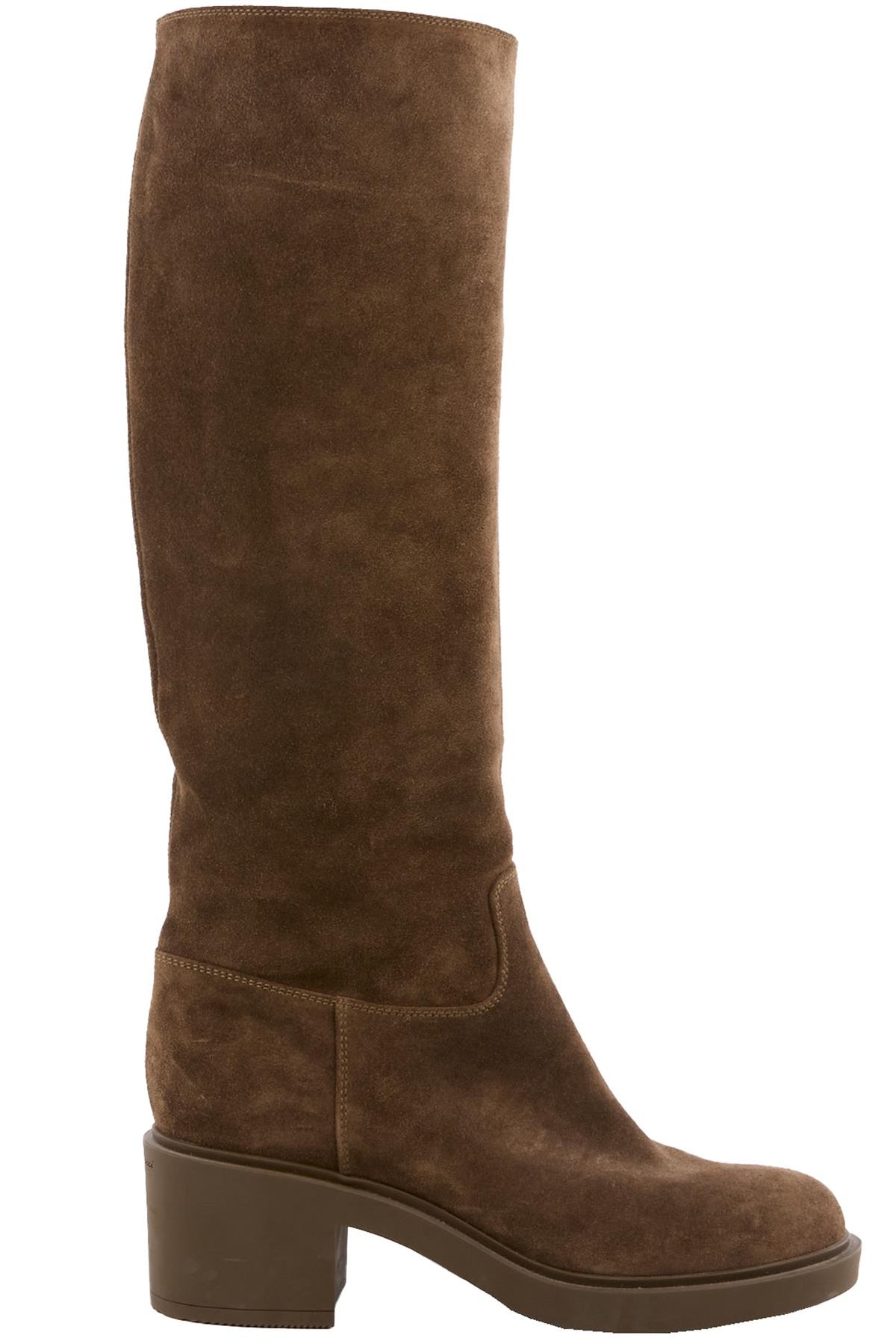 GIANVITO ROSSI GREEN SUEDE KNEE HIGH BOOTS EU 39 UK 6 US 9