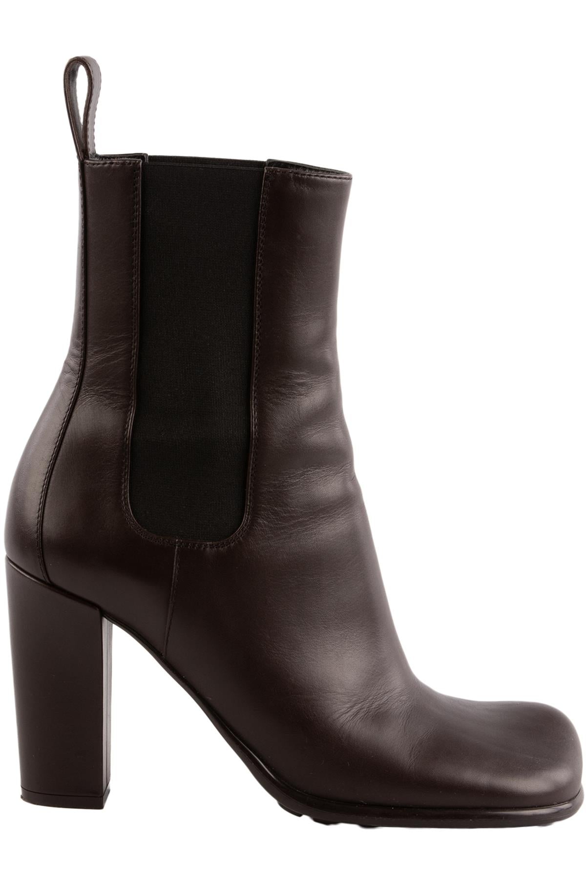 BOTTEGA VENETA BROWN LEATHER ANKLE BOOTS EU 39