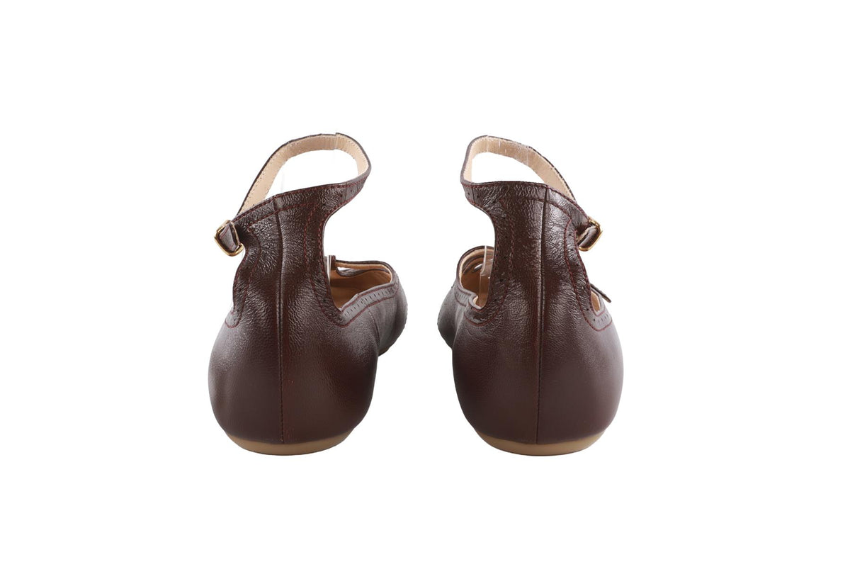 CHLOÉ BURGUNDY LEATHER BALLET FLATS EU 40 UK 7 US 10