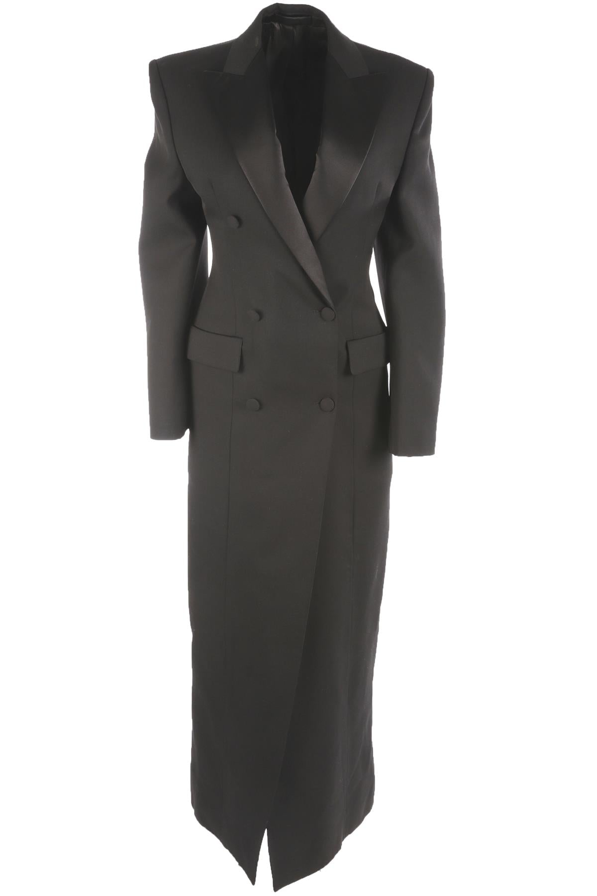 WARDROBE NYC BLACK WOOL COAT SMALL