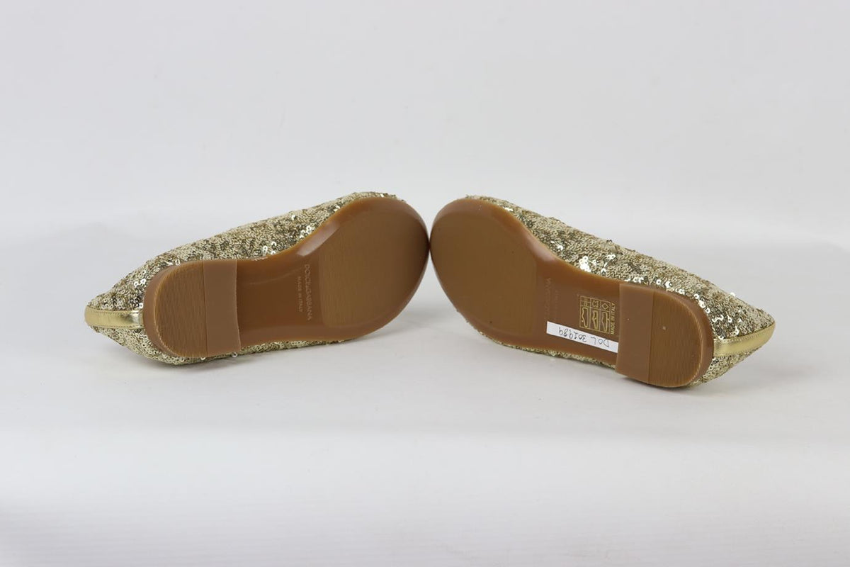 DOLCE AND GABBANA KIDS GIRLS SEQUIN SHOES EU 34 UK 2