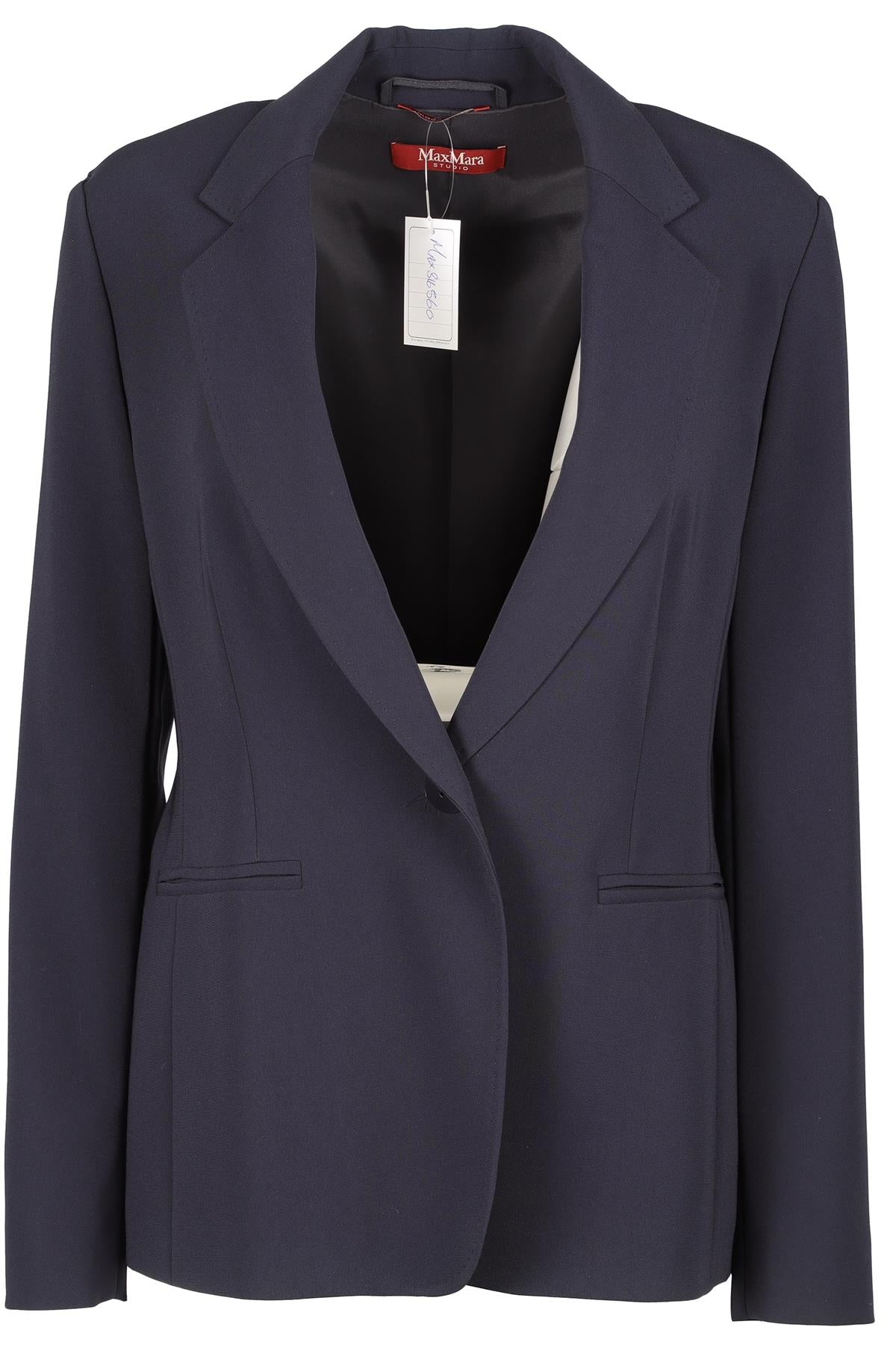 MAX MARA STUDIO NAVY CREPE BLAZER UK 12