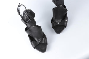 CHRISTIAN DIOR BLACK LEATHER SANDALS EU 39 UK 6 US 9
