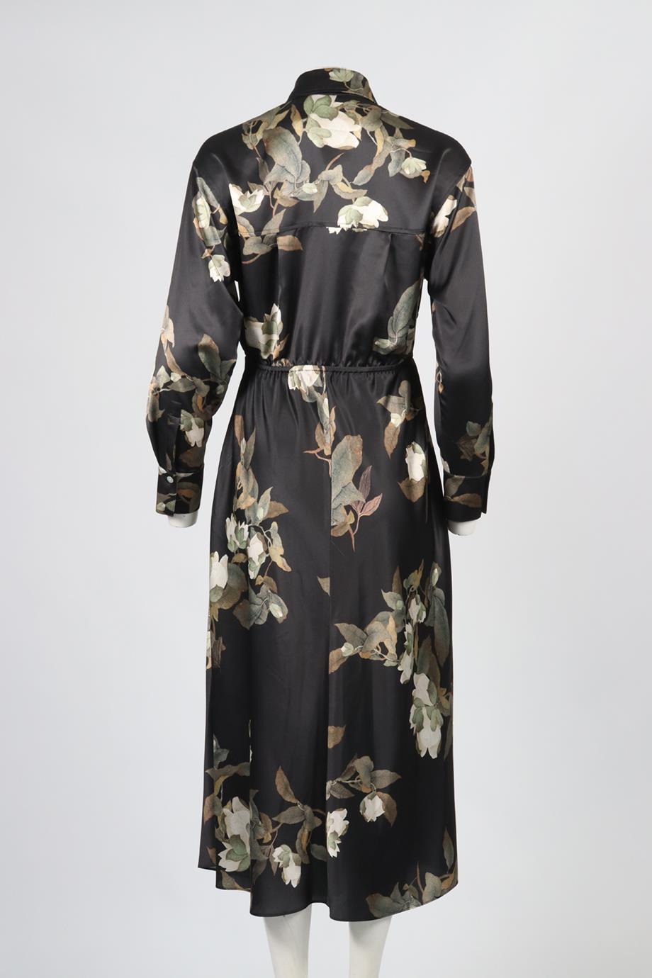 VINCE FLORAL PRINT SATIN MAXI DRESS SMALL