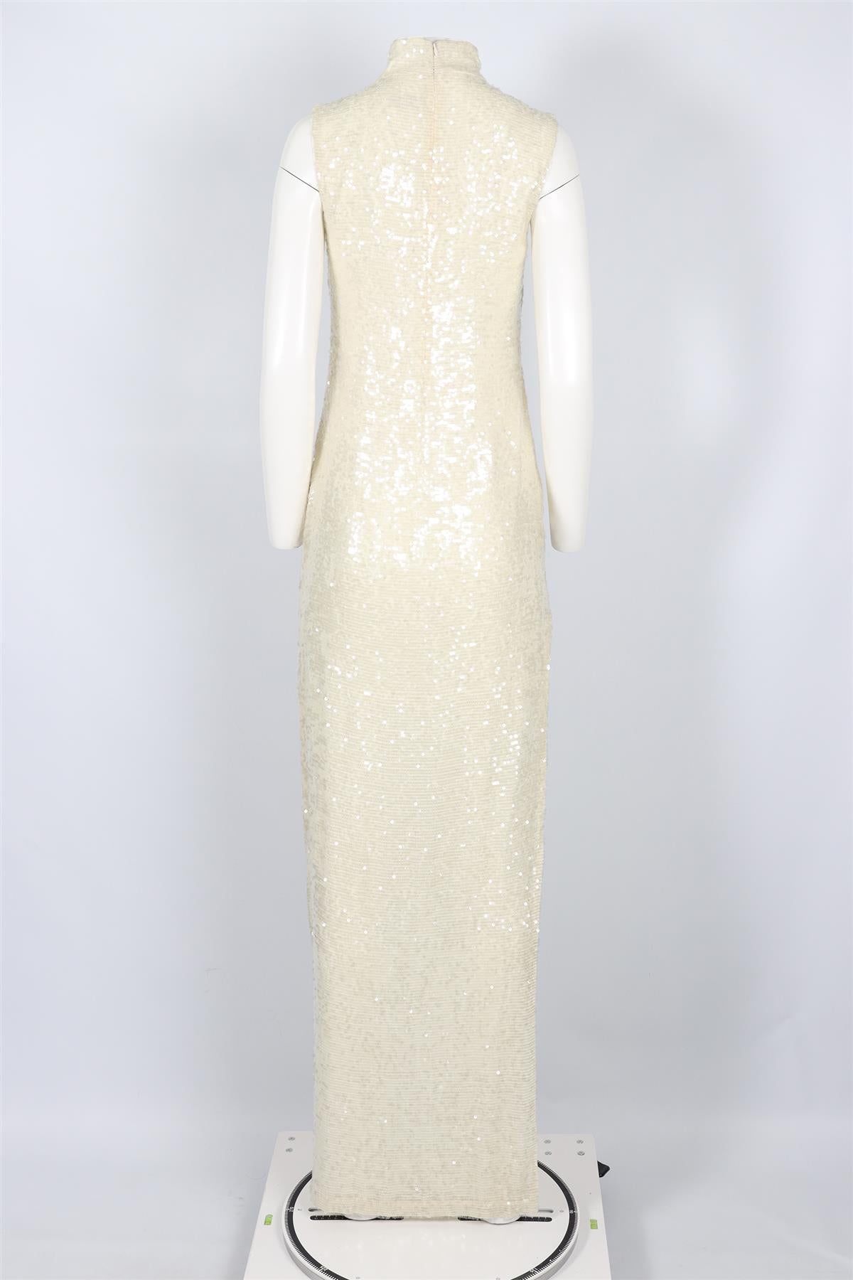 LAPOINTE CREAM SEQUIN MAXI DRESS US 2 UK 6