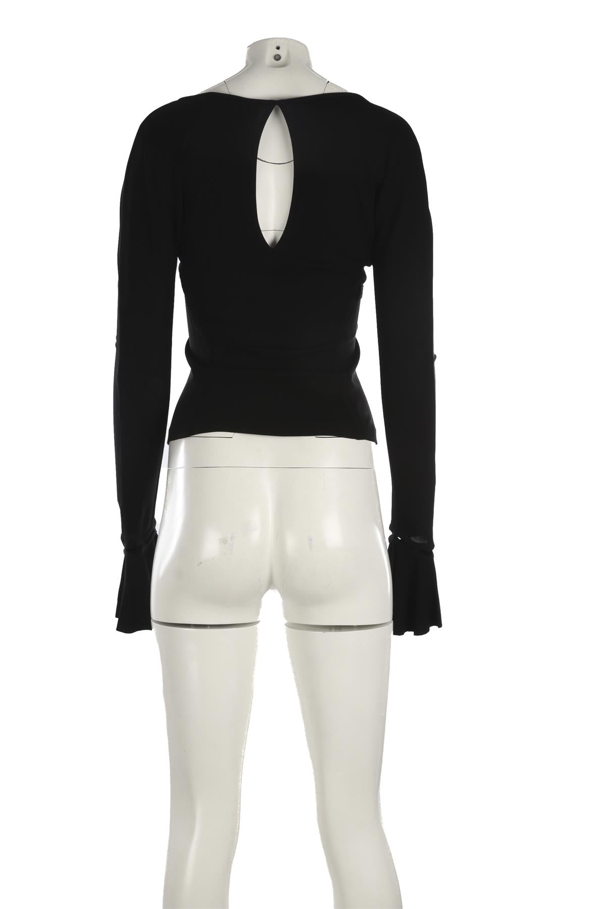YVES SAINT LAURENT RIVE GAUCHE BLACK JERSEY TOP SMALL