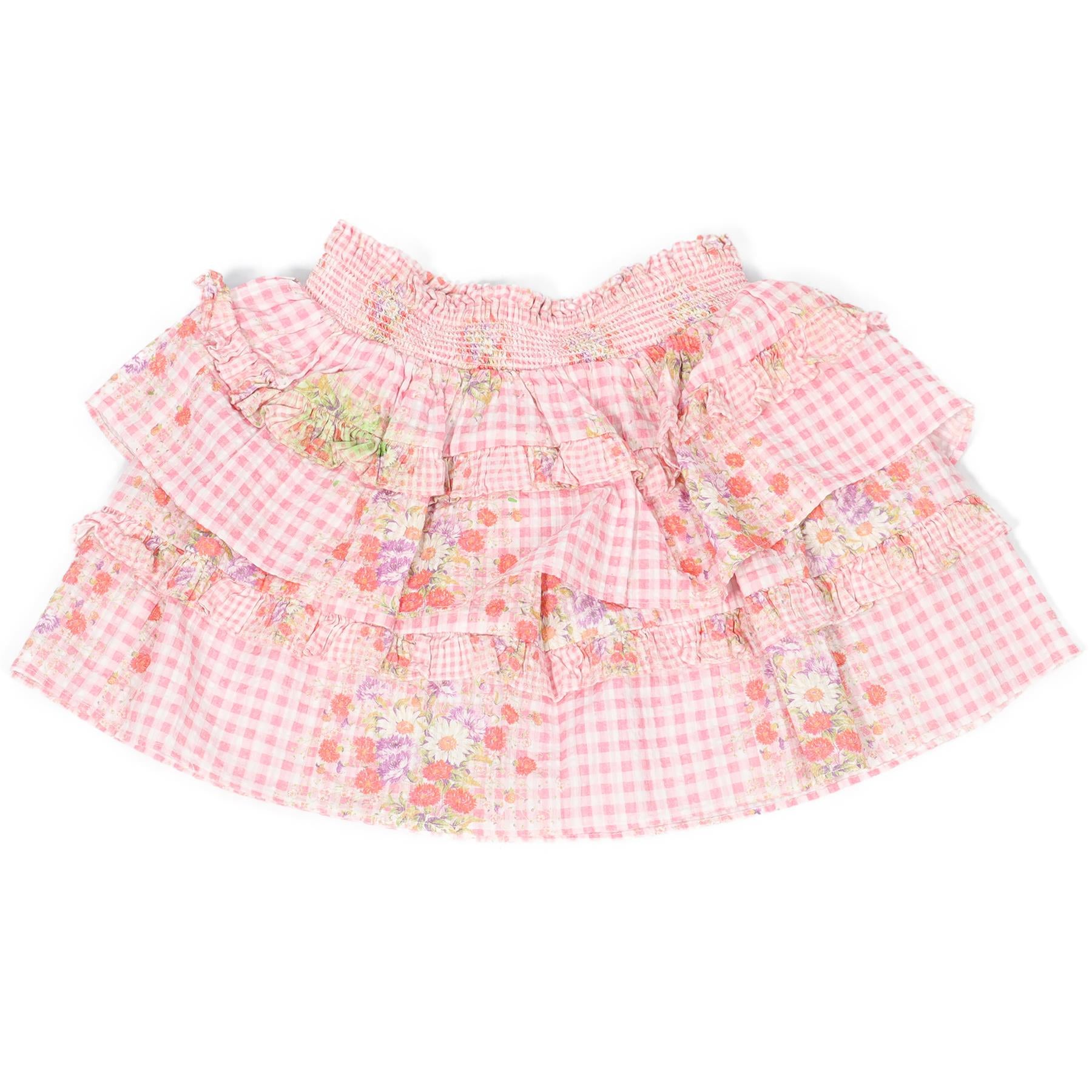 LOVESHACKFANCY PINK BABY GIRLS COTTON SKIRT 18-24 MONTHS