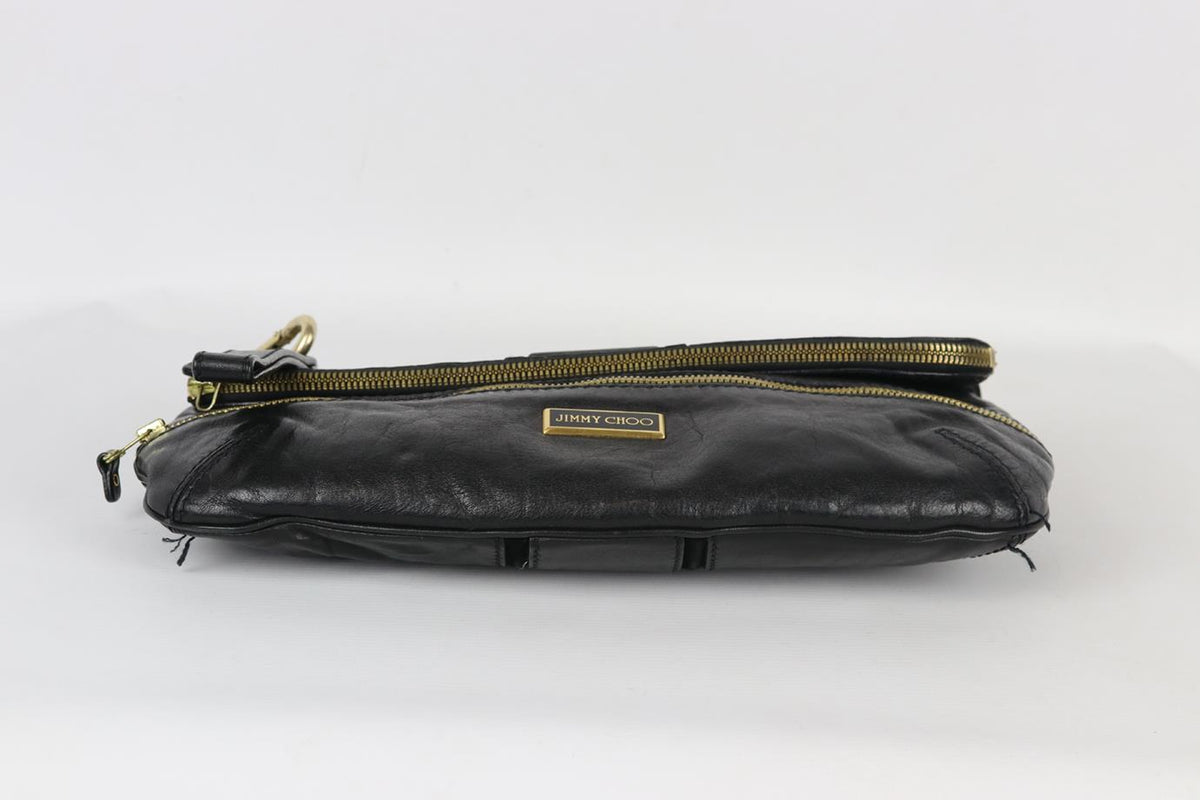 JIMMY CHOO MARIN LEATHER CLUTCH