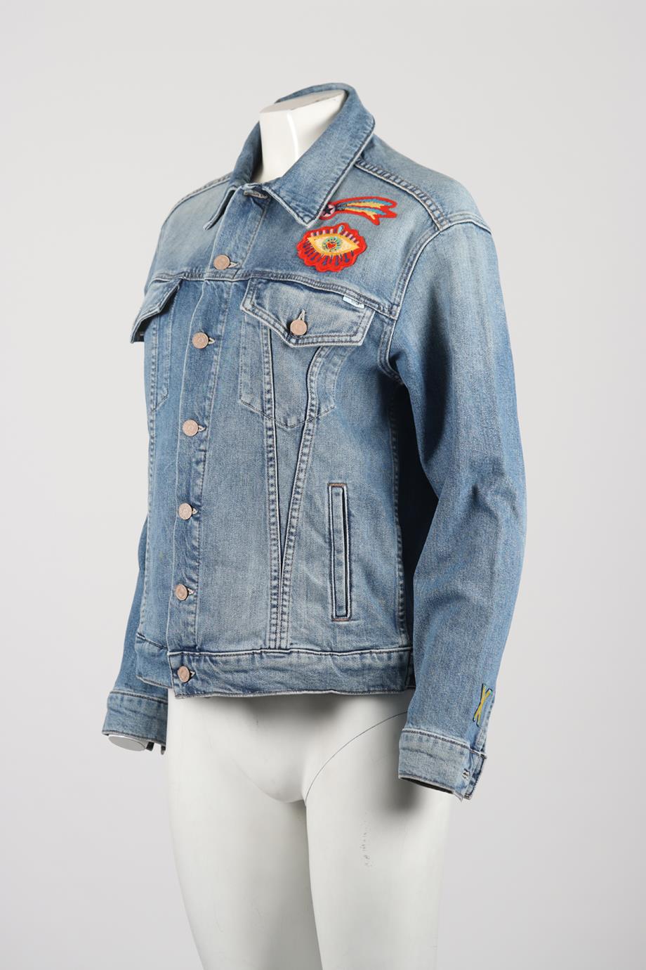 MOTHER APPLIQUÉD DENIM JACKET SMALL