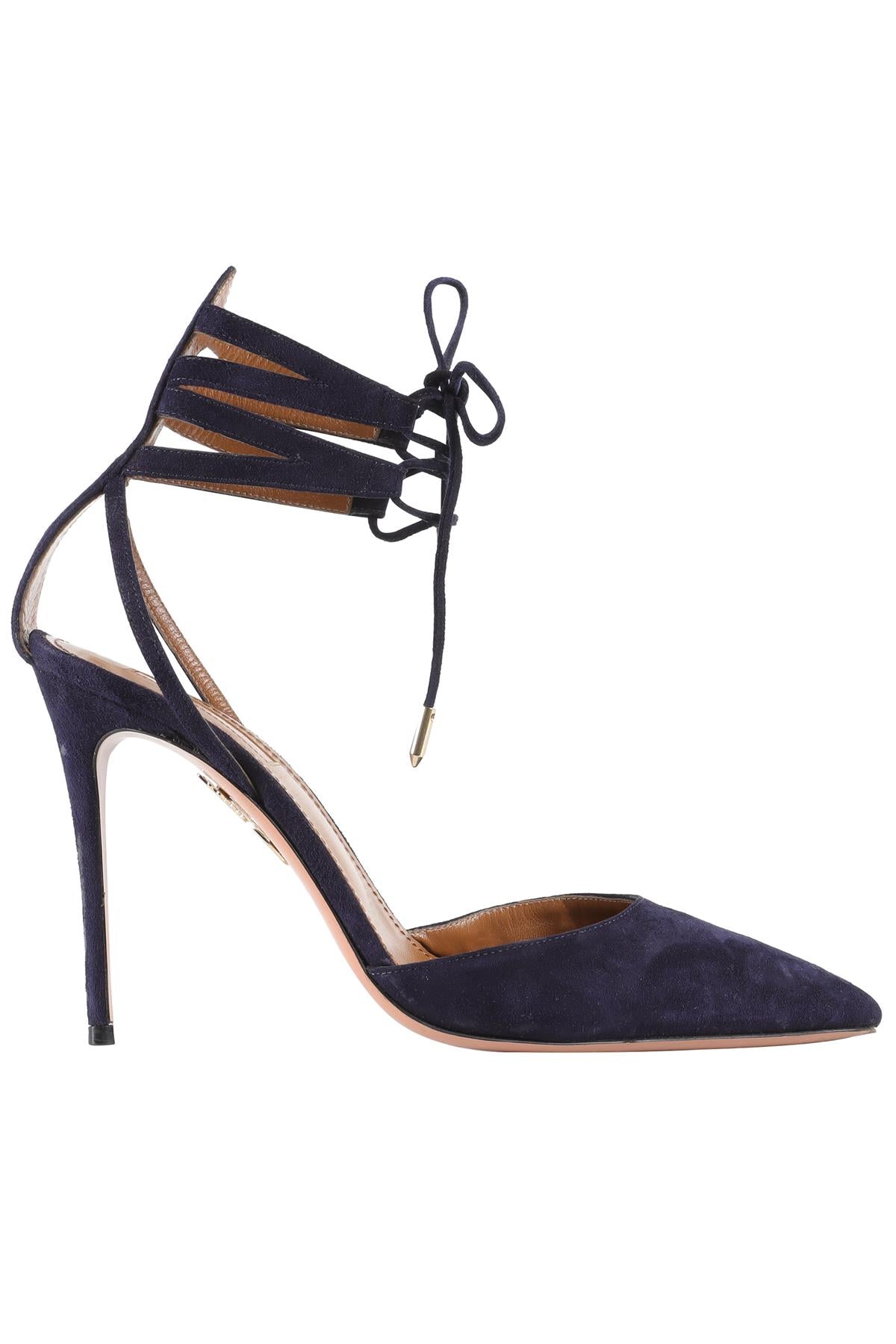 AQUAZZURA BLUE SUEDE PUMPS EU UK US nikkibradford