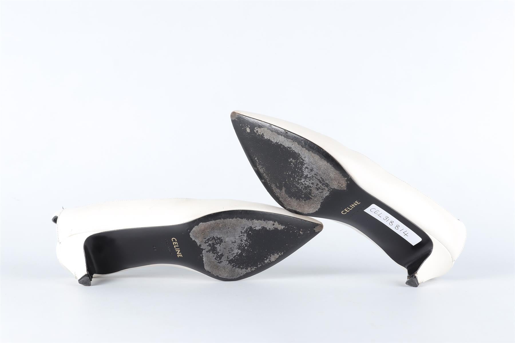 CELINE WHITE LEATHER PUMPS EU 38 UK 5 US 8