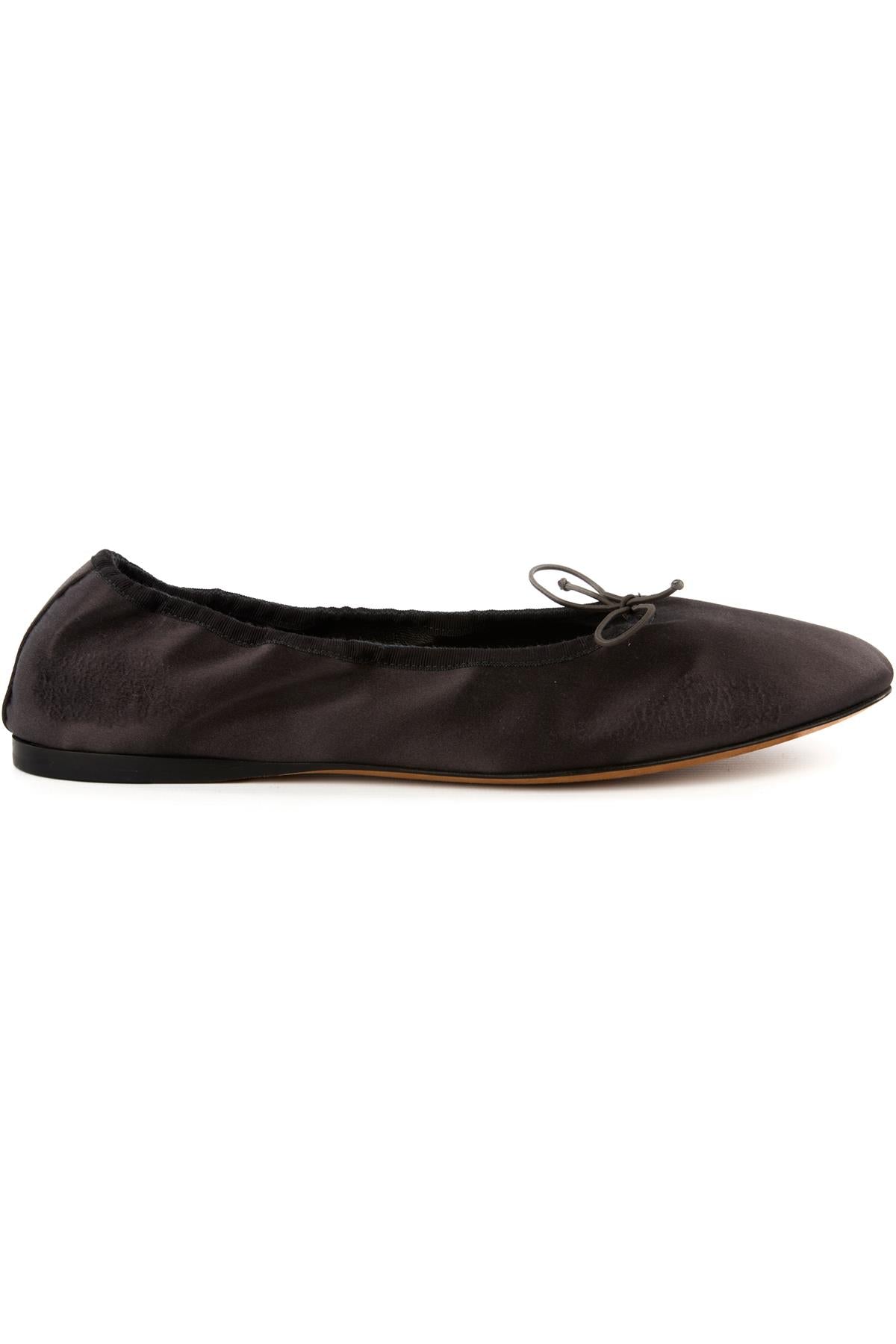 THE ROW BLACK AWAR SATIN BALLET FLATS