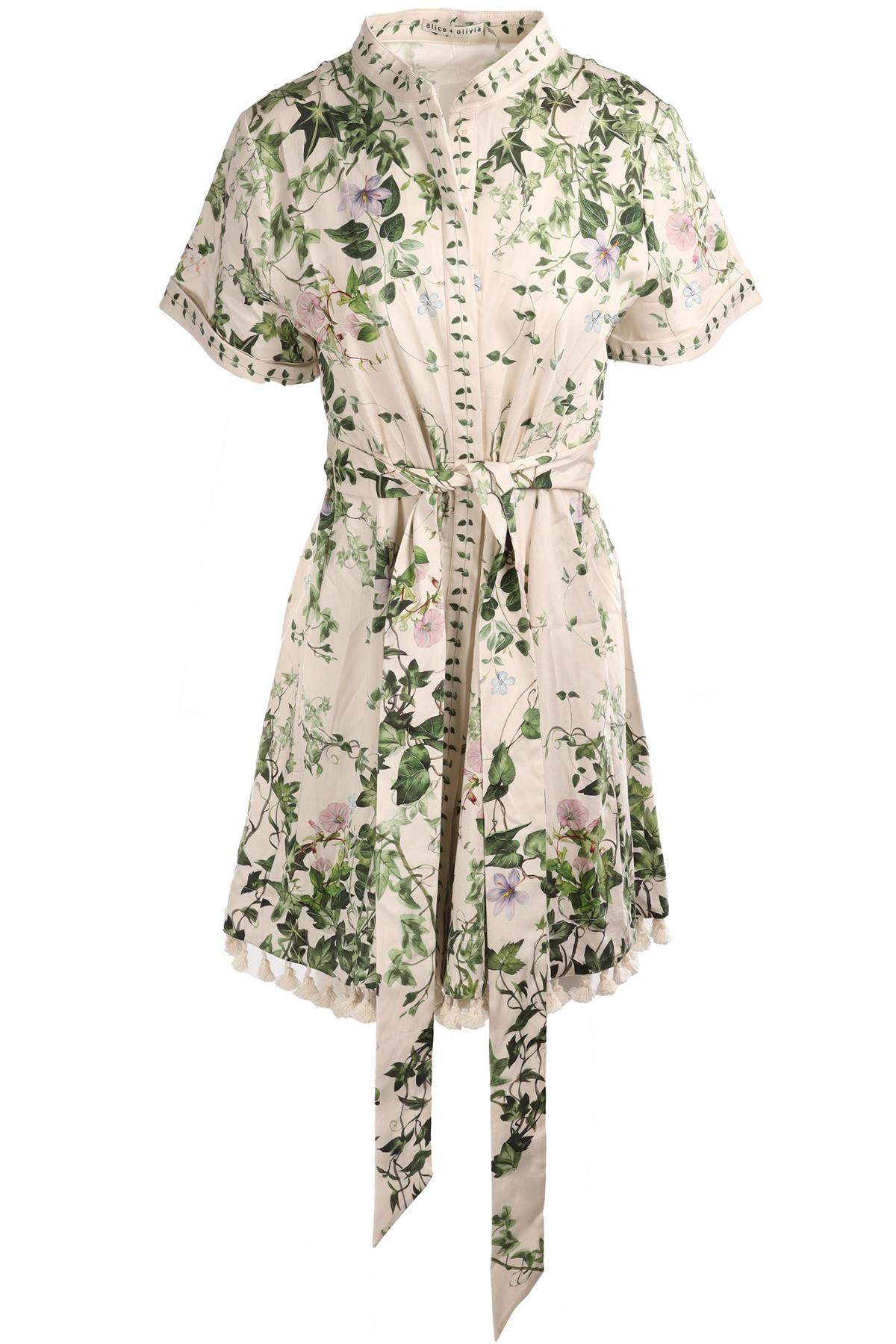 ALICE + OLIVIA CREAM COTTON MINI DRESS US 14 UK 18