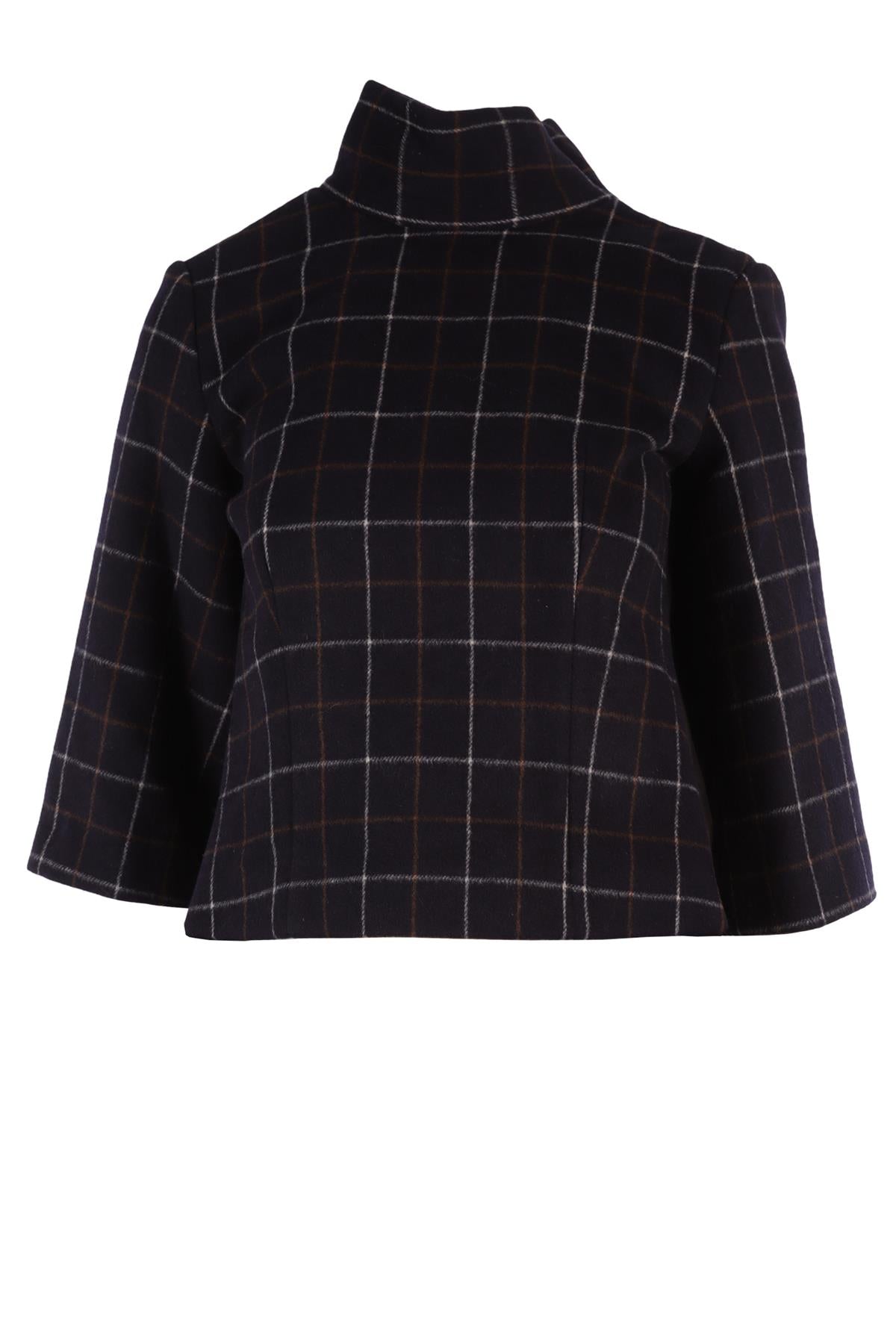 SACAI NAVY WOOL TOP UK 12