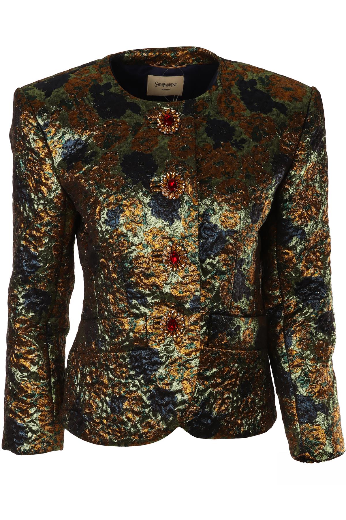 SAINT LAURENT MULTI JACQUARD JACKET FR 34-36 UK 6-8