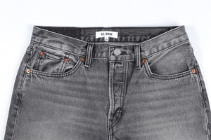 RE/DONE GREY HIGH RISE WIDE LEG JEANS W24 UK 6