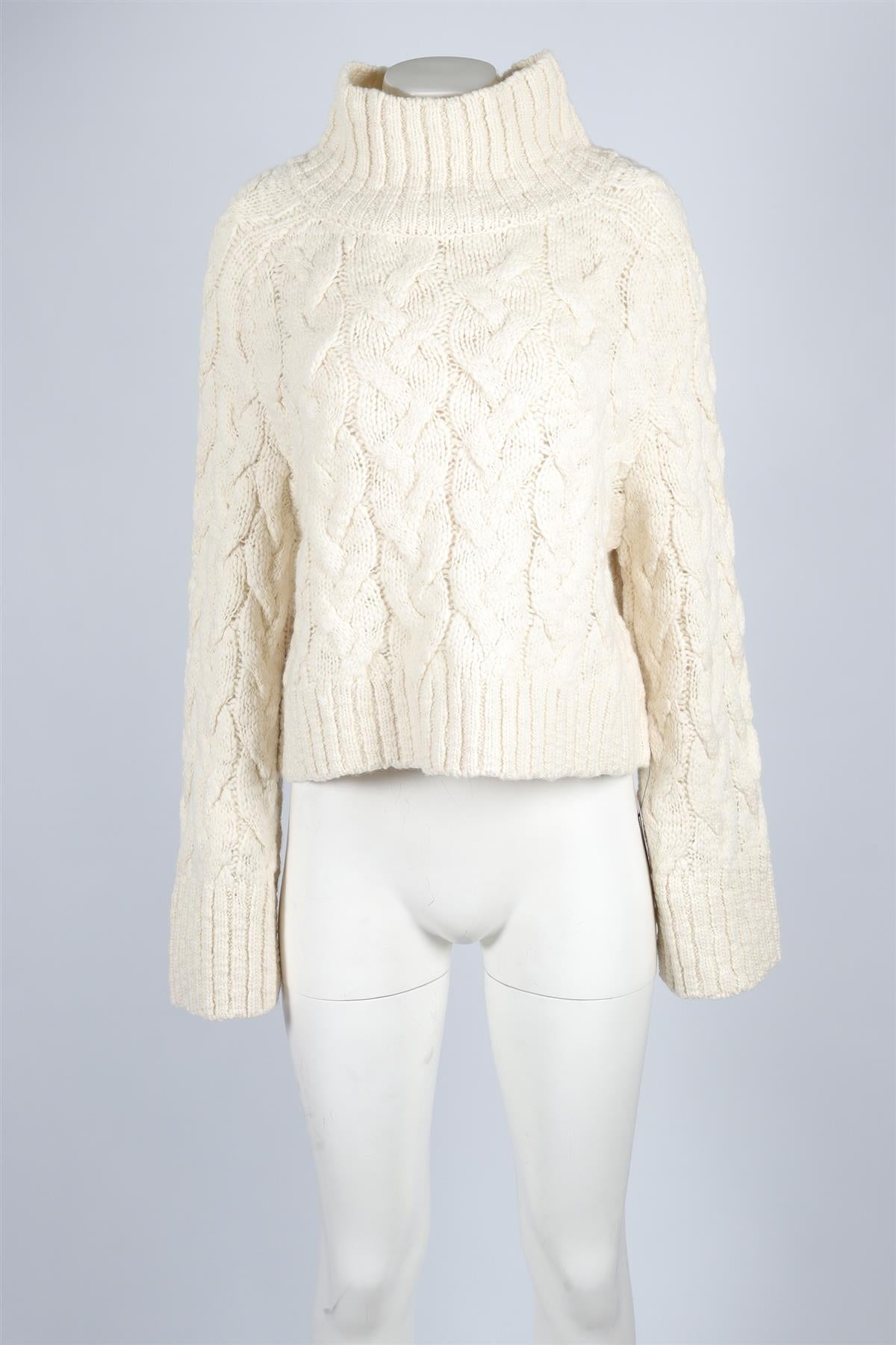 REFORMATION CREAM WOOL SWEATER LARGE