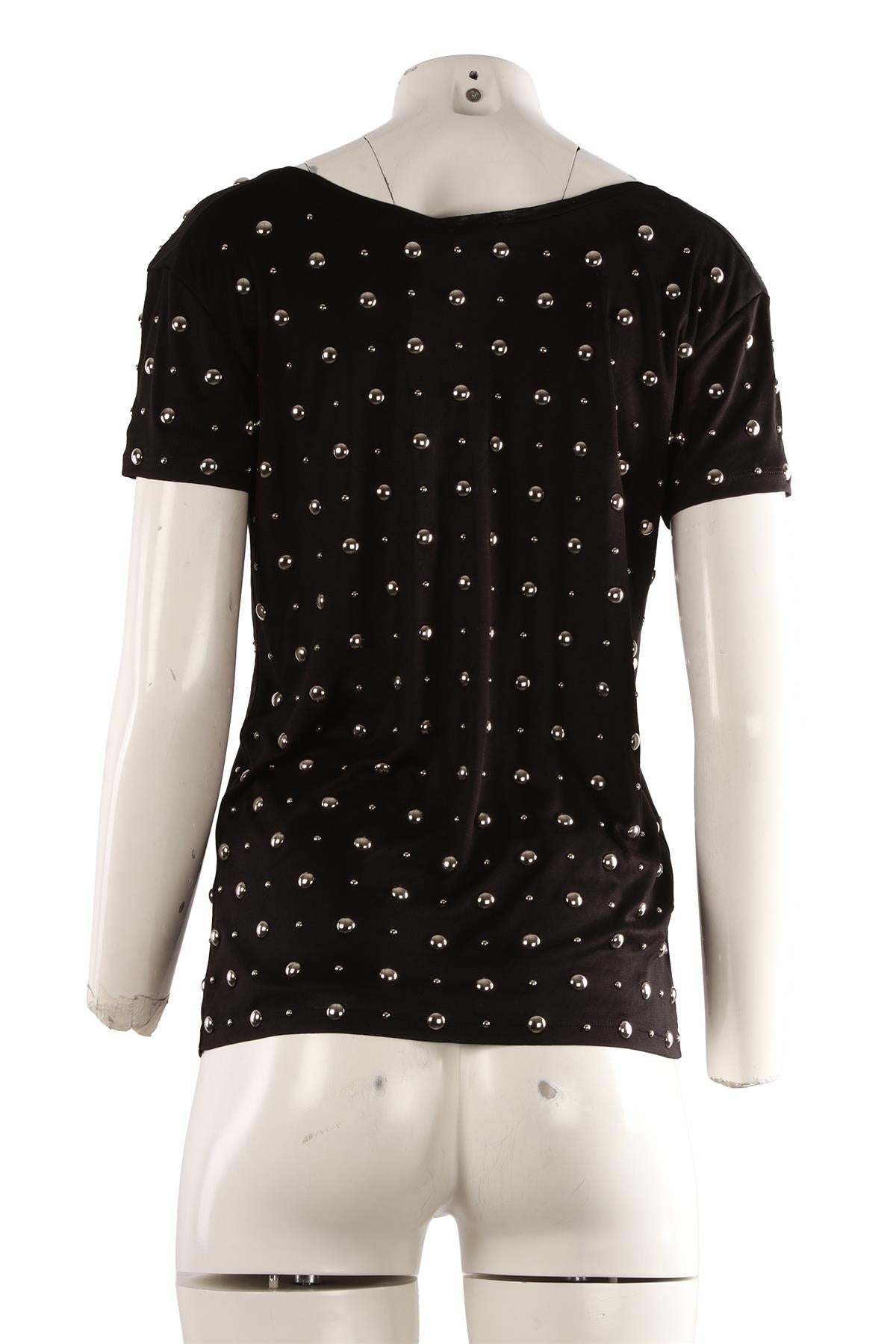 BLACK SILK T-SHIRT